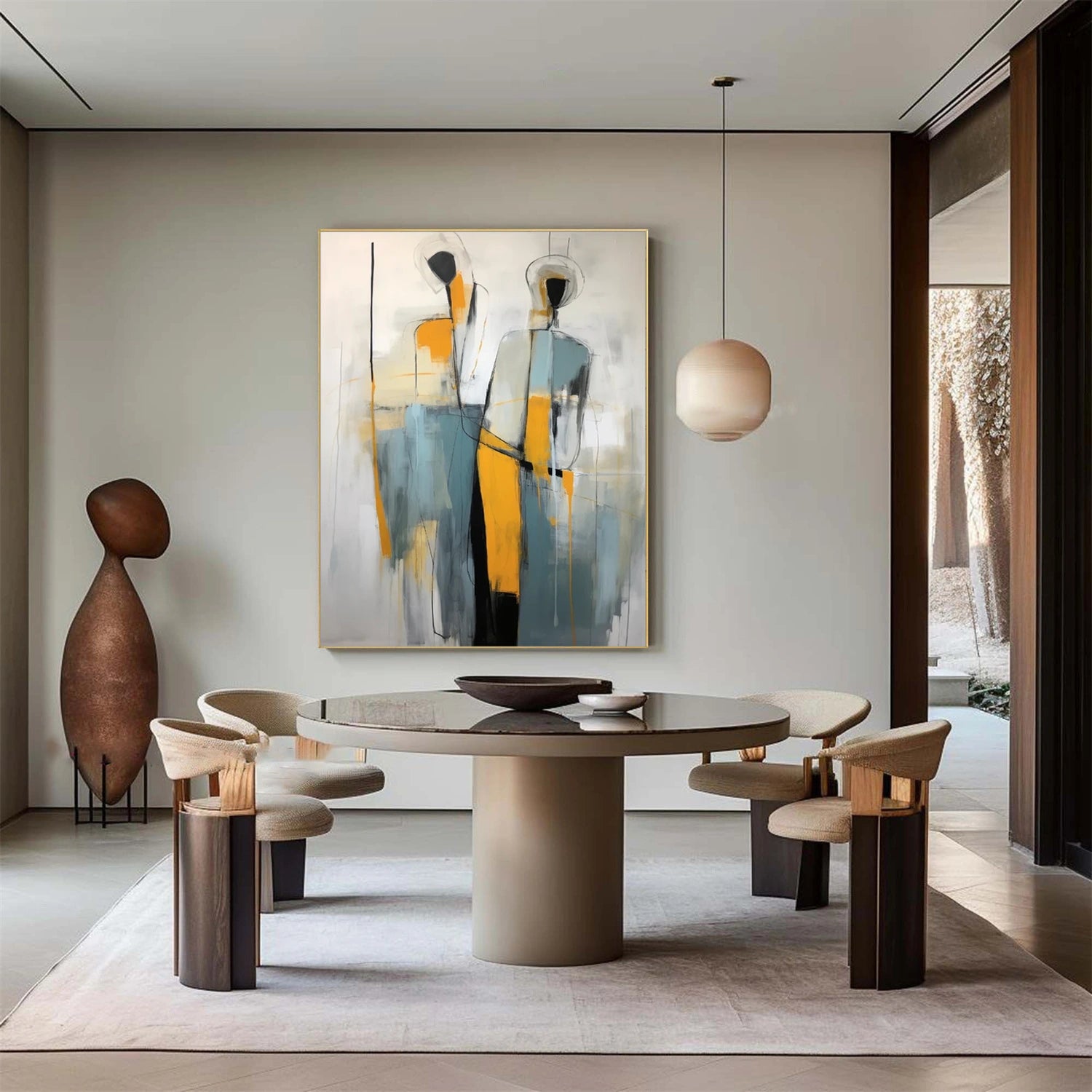 Contemporary Abstract Minimalist Wall Art Painting - Modern Home Decor for Living Room, Bedroom & Office | #CW020