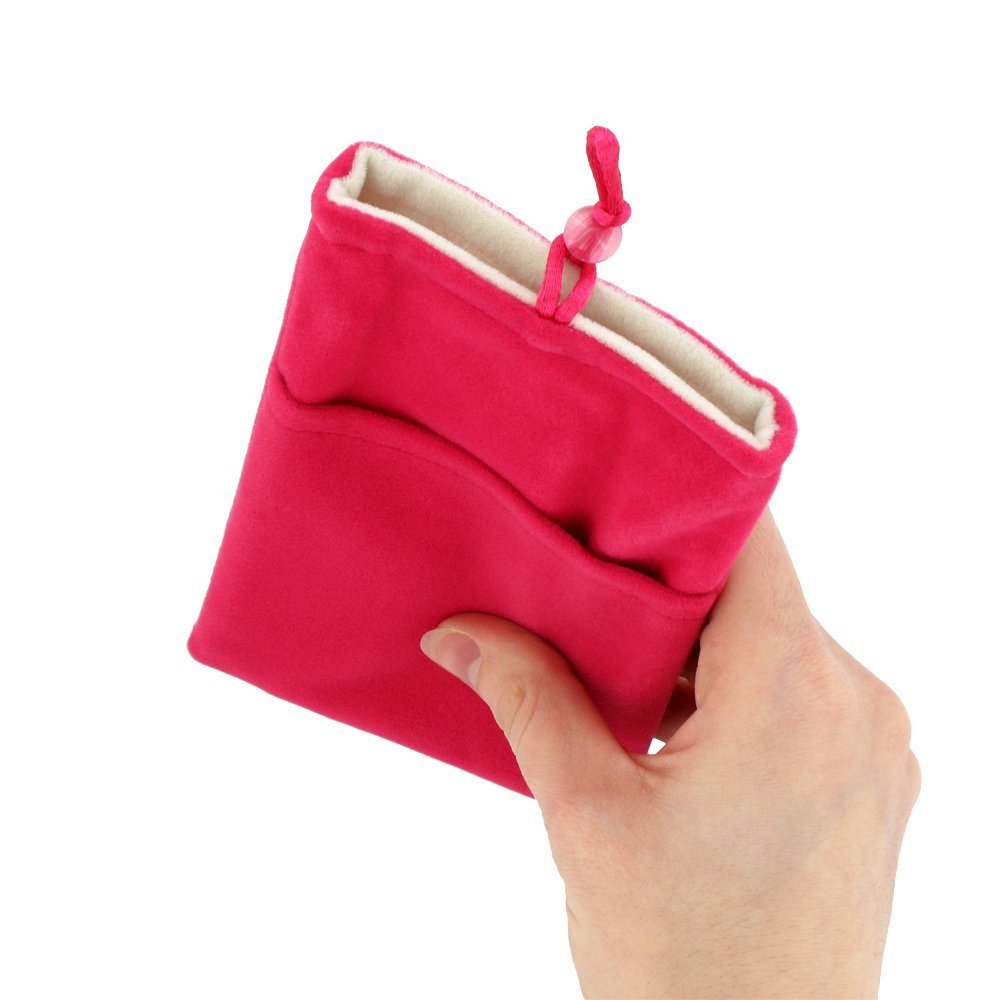 NOVAGO Kangaroo Velvet Sock Pouch for Smartphone & Jewelry - Large Size 10x16.5cm (6.0 Inches) - Fits Samsung S24/S23/S22/S21/S20 - Soft Pink Velvet Storage Bag - Perfect for Travel, Gift Giving & Daily Phone Protection