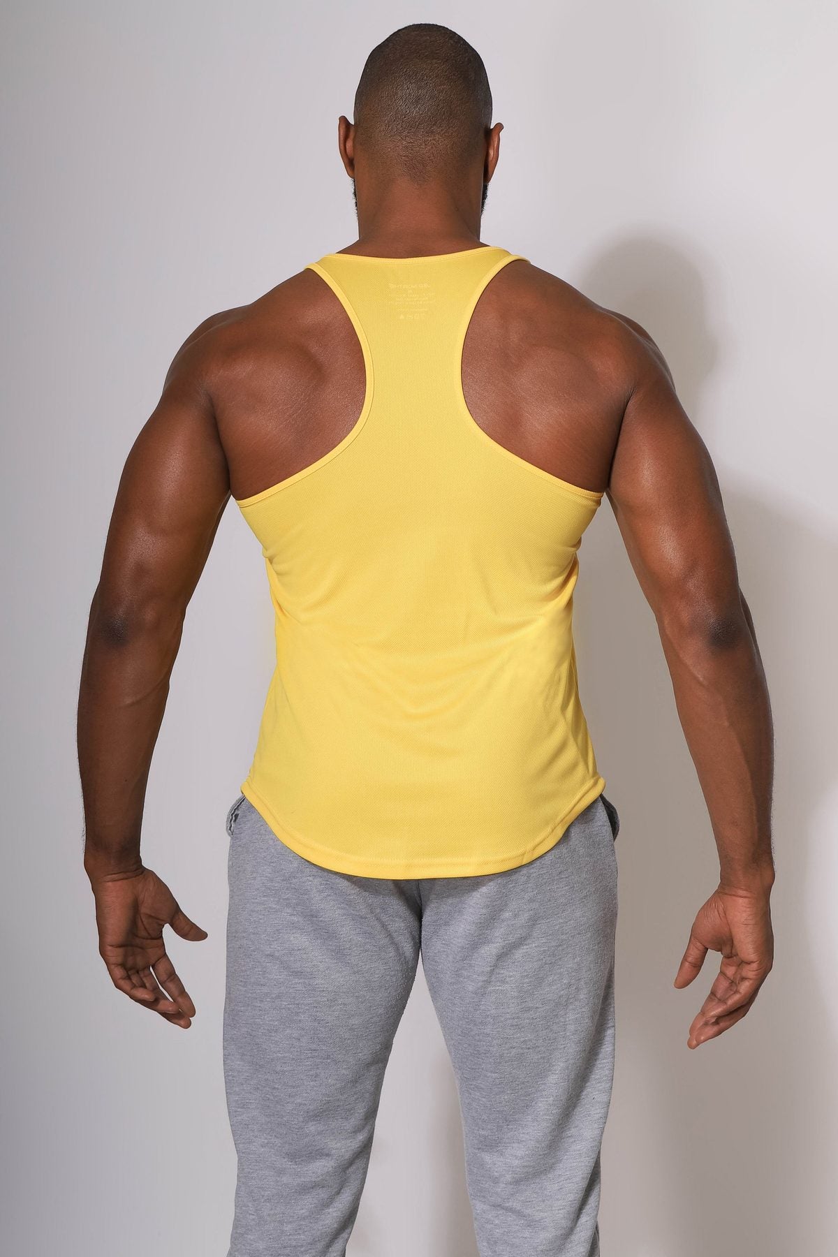 Jed North Men's Microfiber Dri-Fit Tank Top - Moisture Wicking Athletic Shirt in Yellow for Gym, Running & Workouts