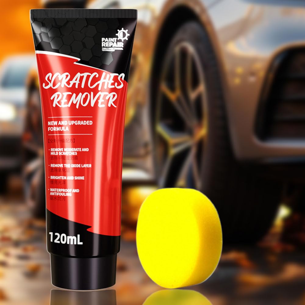 2024 Upgraded Car Scratch Repair Wax Kit - 3PCS Scratch Remover Paste & Polishing Wax with Sponge for Cars, Trucks, Motorcycles | Fix Scratches on Paint, Metal & Plastic Surfaces | Perfect for DIY Auto Detailing & Touch-Ups