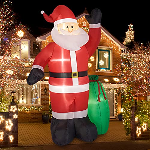 7.8FT Christmas Inflatable Outdoor Decoration with Santa Claus Gift Bag - Holiday Blow Up Decor for Kids, Parties, Yard, Patio & Garden Decorations | Perfect for Christmas Festivities, Family Gatherings & Neighborhood Celebrations