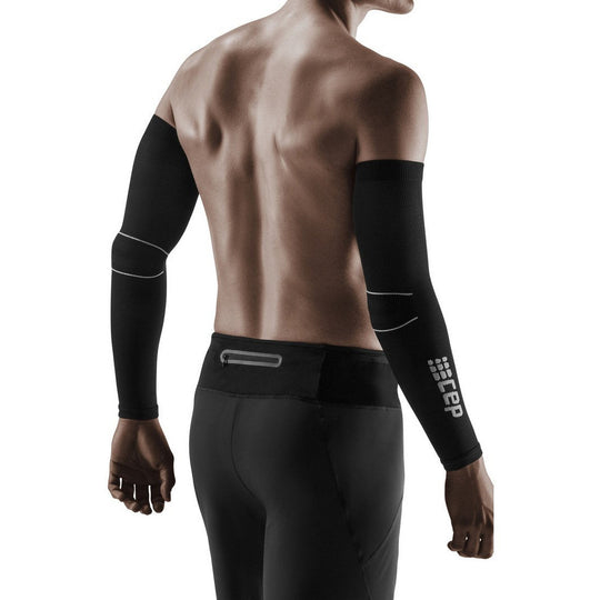 CEP Compression Arm Sleeves for Men & Women - Black/Grey - UV Protection & Muscle Support for Running, Cycling & Outdoor Sports