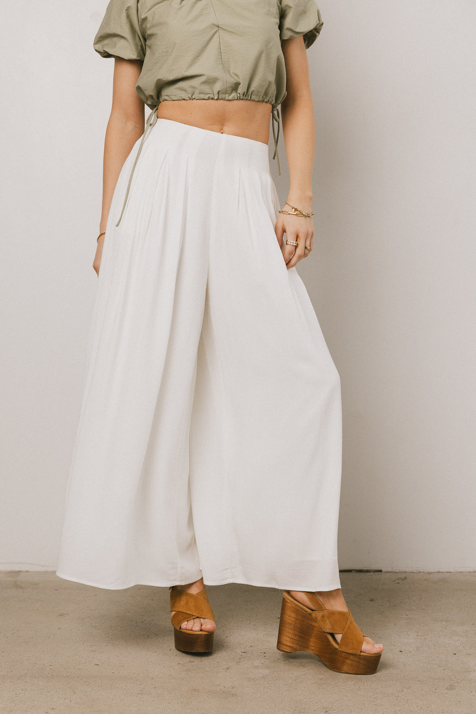 Kiaan Women's Baggy Pants - Soft Cotton Loose Fit High Waisted Trousers in White | Casual Wear, Lounge Pants, Street Style Outfits