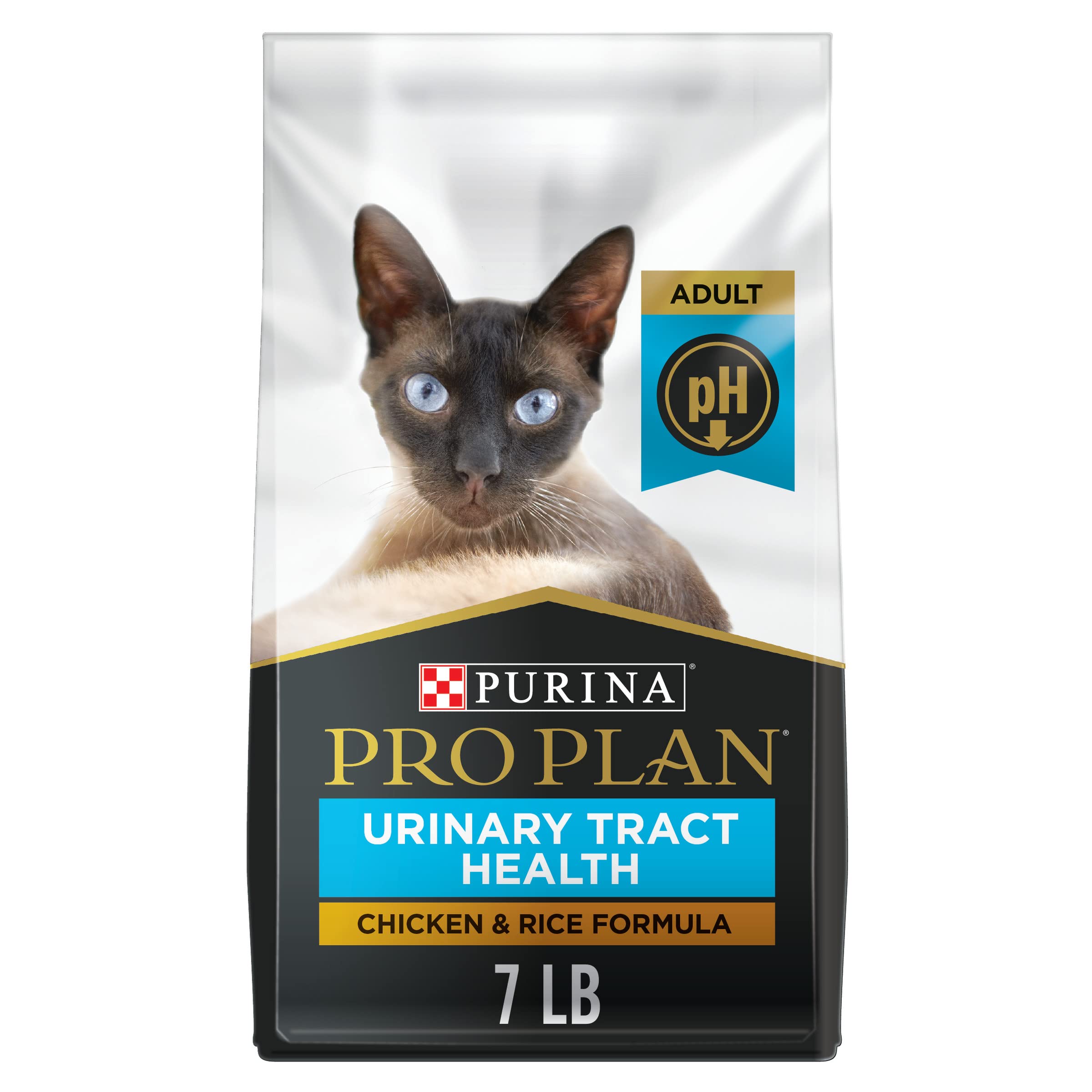 Purina Pro Plan Urinary Tract Health Dry Cat Food - Chicken & Rice Formula (7 lb Bag) for Cats with Urinary Issues | Supports Bladder Health & Hydration