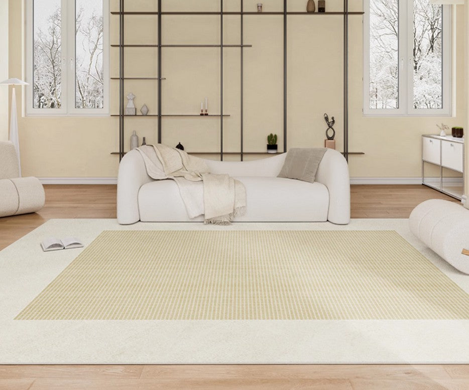 Abstract Modern Rugs - Cream Contemporary Soft Floor Carpet for Living Room, Bedroom & Dining Room - Cozy Home Decor for Sofa Area, Bedside & Dining Space