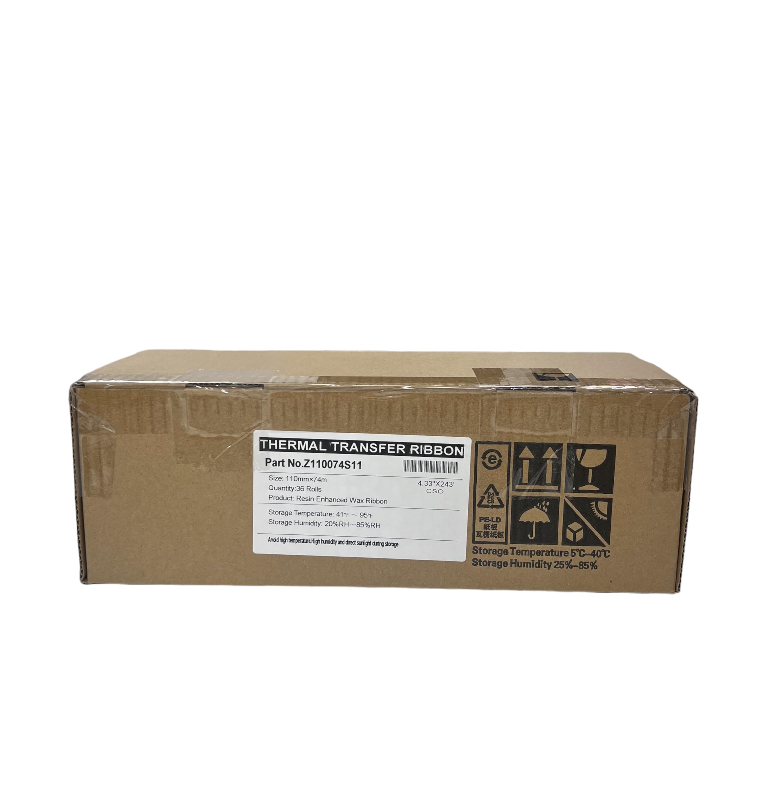 Bulk Black Thermal Transfer Printer Ribbon Rolls – Standard Resin-Enhanced Wax (4.33