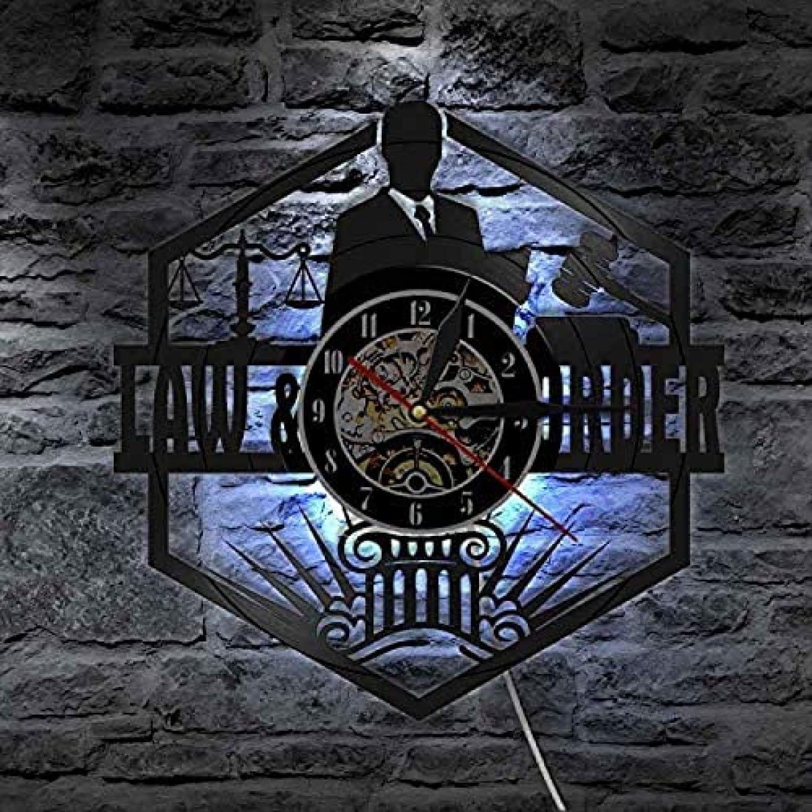 30cm Vinyl Record Wall Clock - Scales of Justice Design for Lawyer Office & Courtroom Decor | Unique Attorney Gift Idea for Passing the Bar Exam | Perfect for Legal Professionals, Law Students & Justice Enthusiasts | Ideal for Home, Office or Law School Decor