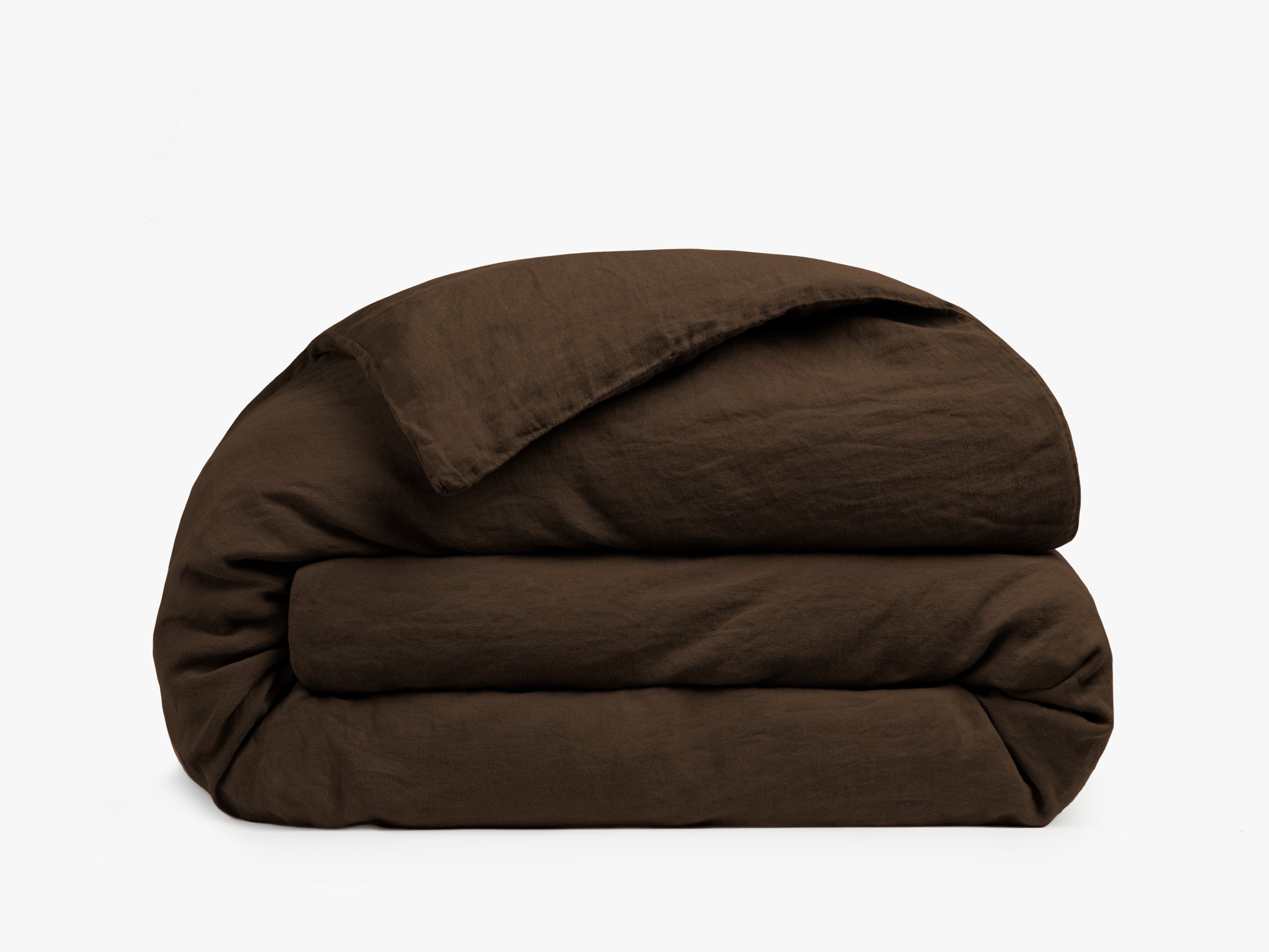 Premium 100% Linen Duvet Cover Set - Breathable & Soft Bedding (Java Brown) for Cozy Bedroom Decor & All-Season Comfort