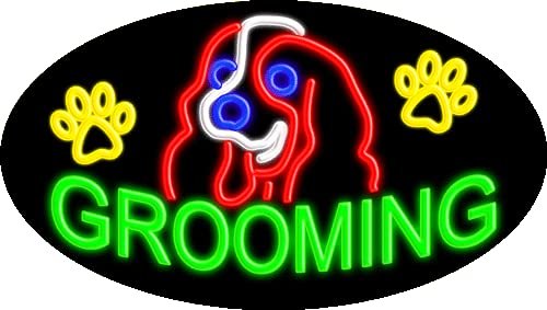Vintage Style Dog Grooming Neon Sign #14063 - Handcrafted in USA | Perfect for Pet Salon Decor, Barber Shop Wall Art & Retro Home Bar Lighting