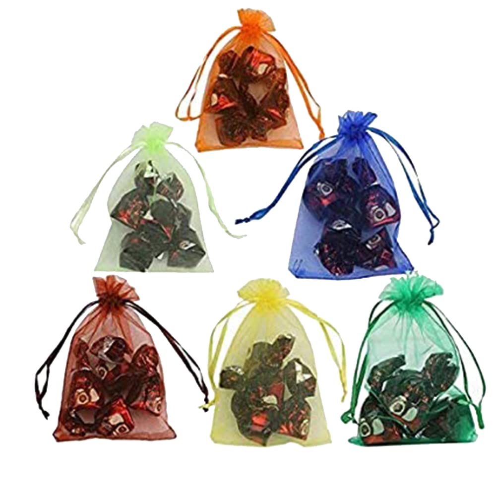 Avanti Creation 50-Pack Organza Drawstring Pouches (10x8 cm) - Multi-Color Gift Bags for Wedding Favors, Party Giveaways & Jewelry Packaging