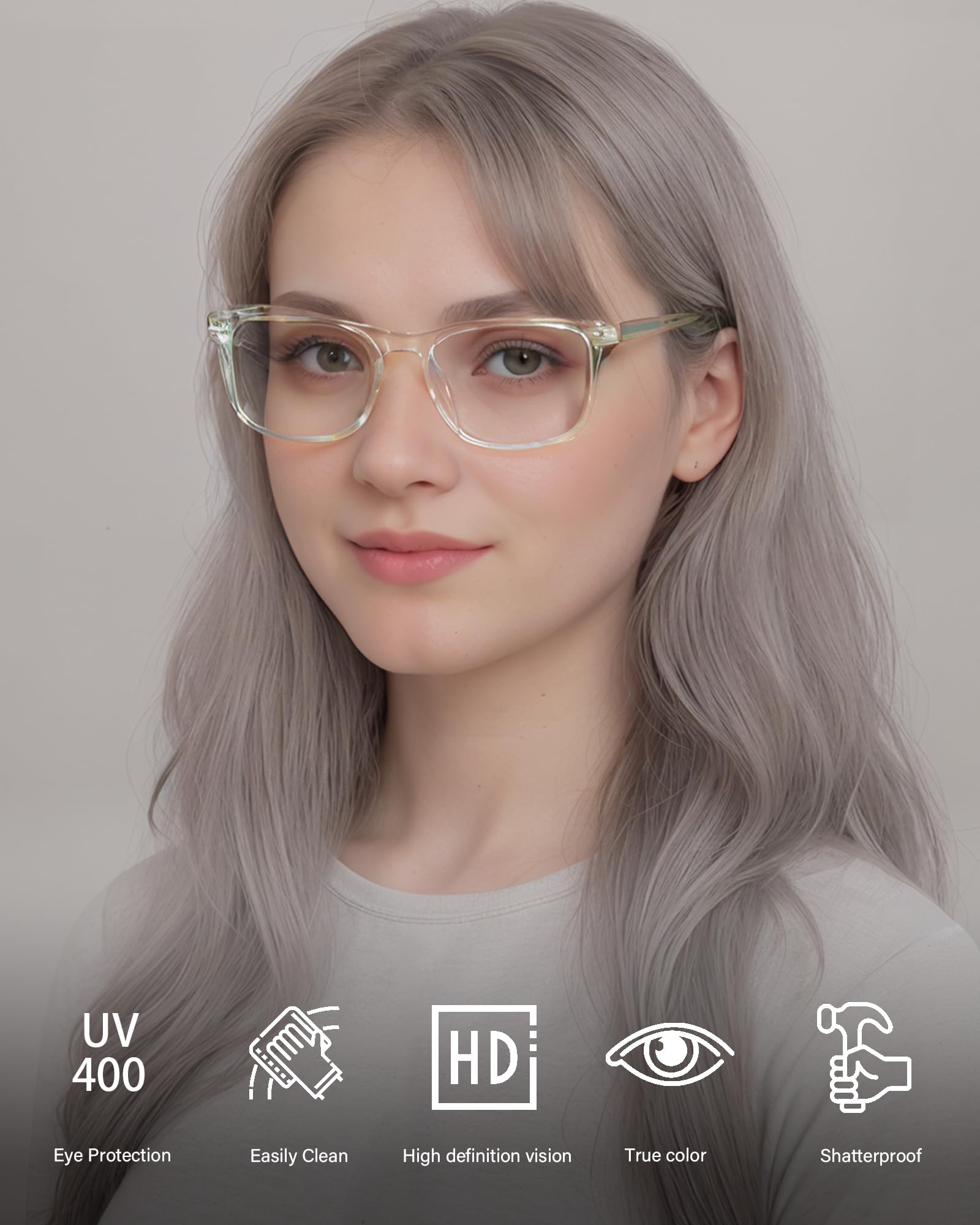 ANRRI Blue Light Blocking Glasses for Men & Women - Anti Eyestrain, Anti Glare Computer Gaming Glasses with Oversized Frame - Perfect for Office Work, Online Classes, and Late-Night Screen Use