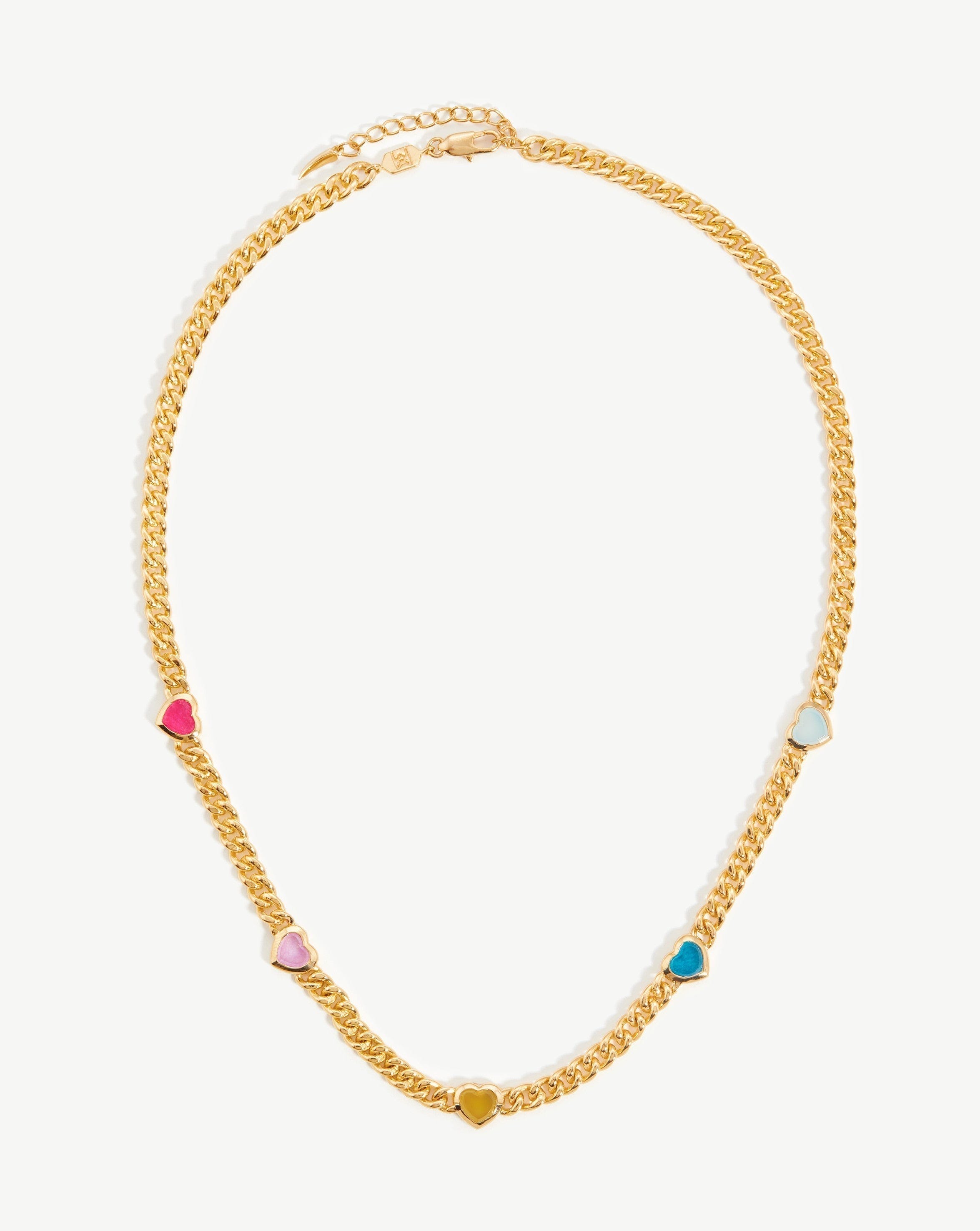 Jelly Heart Gemstone Charm Necklace - 18k Gold Plated Multi Quartz Crystal Pendant | Elegant Jewelry Gift for Women, Perfect for Valentine's Day, Anniversary & Special Occasions