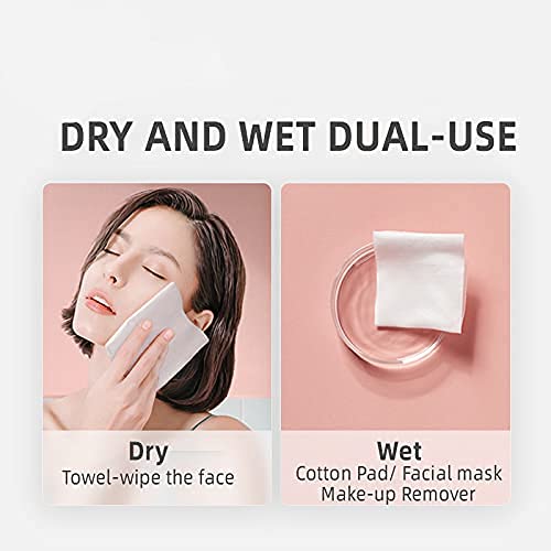 150Pcs Soft Disposable Face Towels - Hypoallergenic Cotton Facial Tissues for Sensitive Skin | 8x8 Inch Lint-Free Dry & Wet Wipes | Makeup Remover, Baby Care & Surface Cleaning | Gentle for Daily Use, Travel & Spa