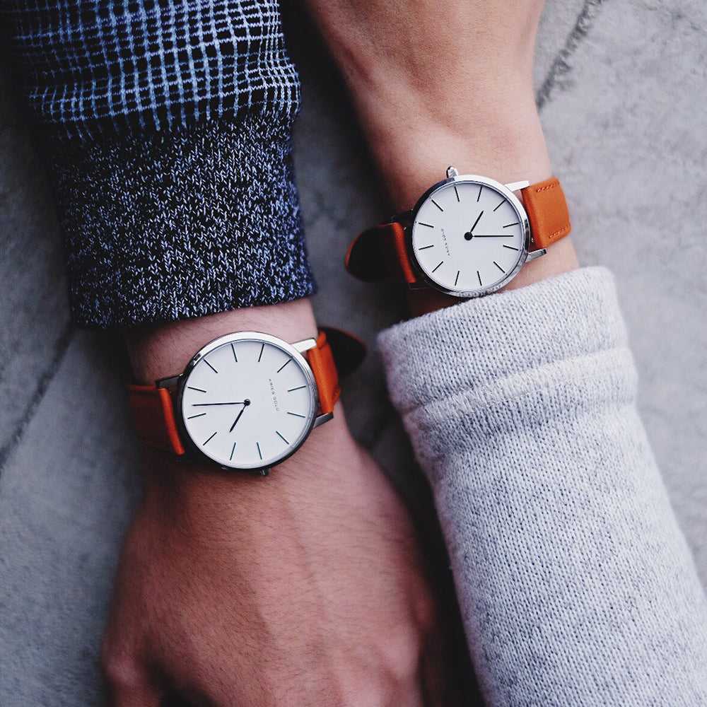 ARIES GOLD Urban Santos Silver Stainless Steel Women's Watch with Brown Leather Strap - Fashionable Timepiece for Work, Casual Wear & Special Occasions