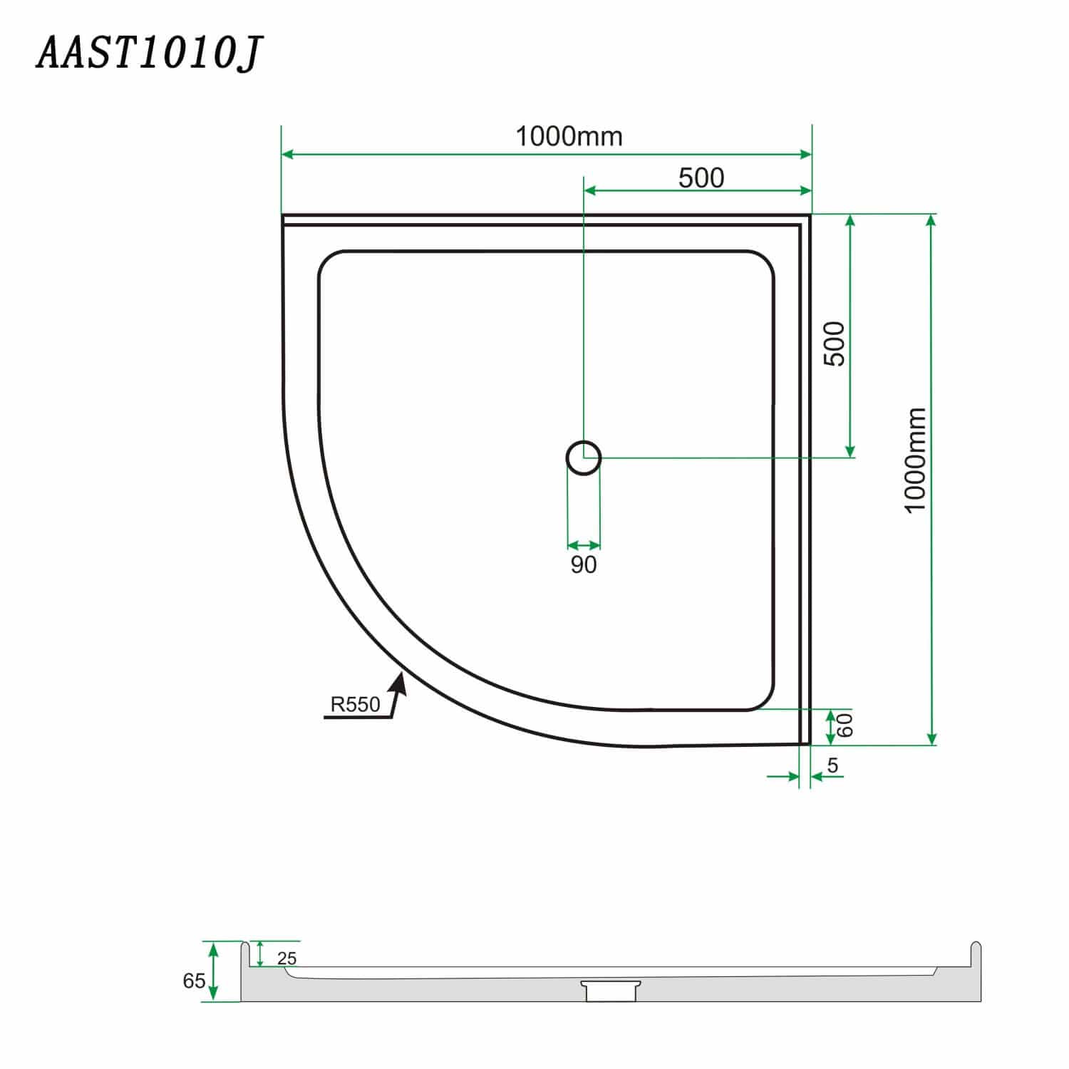 Durable Acrylic Fiberglass Curved Shower Base - Non-Slip Bathroom Floor Pan for Walk-In Showers, Bathtub Replacement & Modern Bathroom Renovation