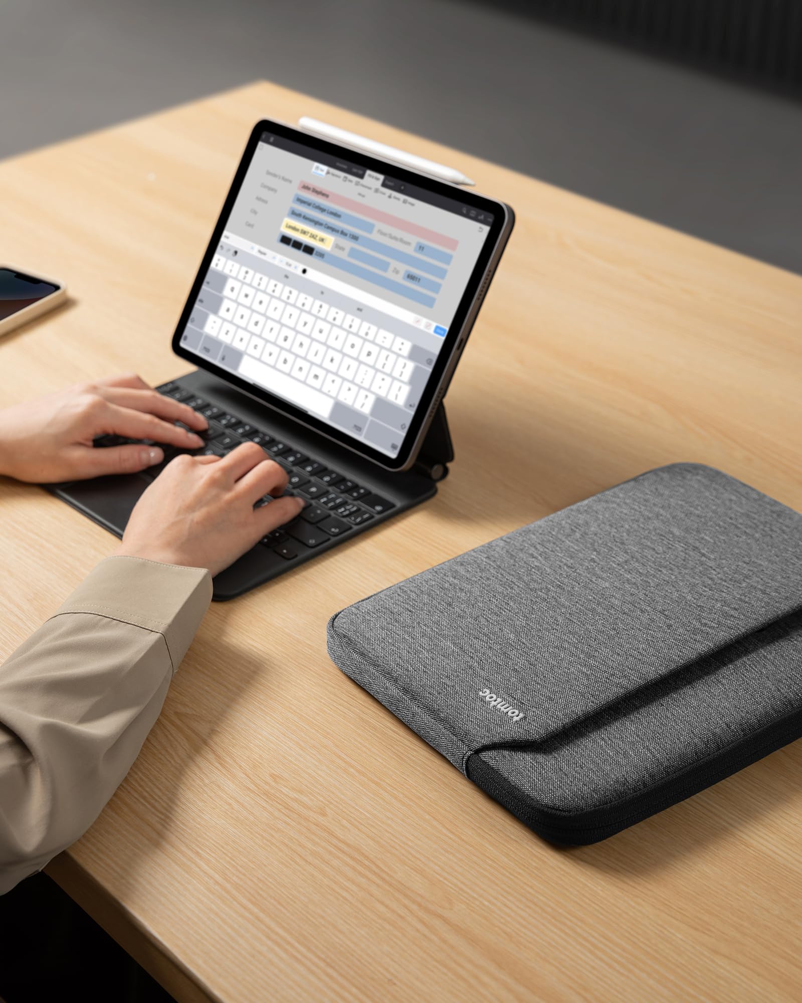 tomtoc Slim Tablet Case for 11 Inch iPad Pro M4 OLED 2024, 11 Inch iPad Air M2 2024, 11 Inch iPad Pro M2 & M1, iPad Air 5 2022, iPad 10/9 - Lightweight Protective Cover with Accessory Pouch | Compatible with Smart Keyboard & Magic Keyboard | Perfect for Work, Travel & School Use