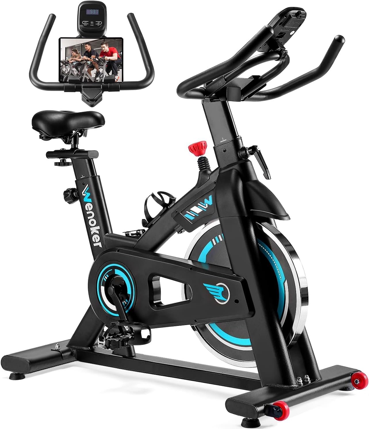 WENOKER Indoor Cycling Bike - Silent Belt Drive, Heavy Flywheel & LCD Monitor - Stationary Exercise Bike for Home Gym Cardio Workout - Perfect for Weight Loss, Fitness Training & Home Exercise
