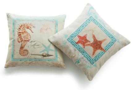 Coastal Seahorse Pillow Cover - Decorative Throw Pillow Case for Beach House, Nursery & Boho Home Decor - Perfect for Living Room, Bedroom & Coastal Themed Spaces
