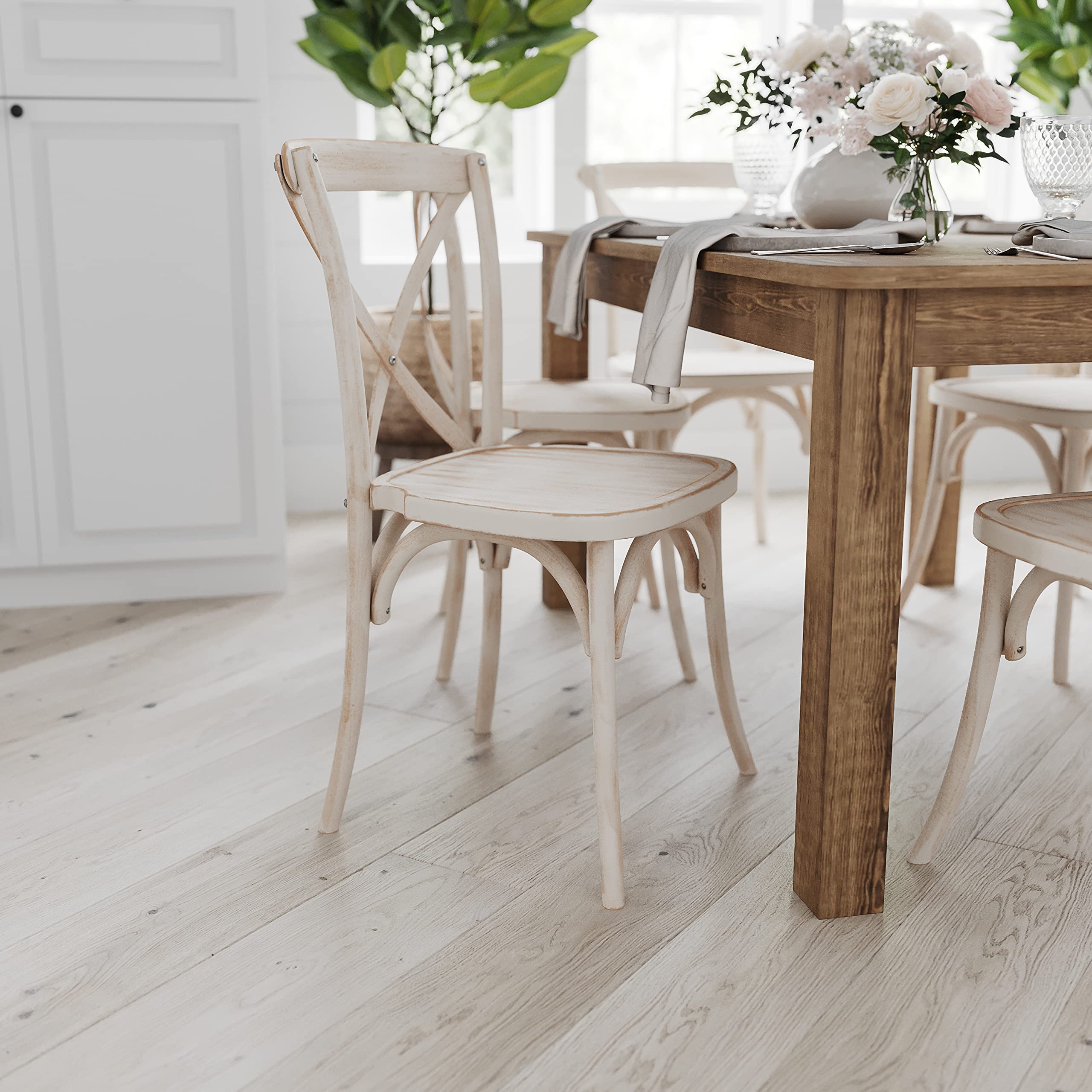 Merrick Lane Rustic Brown Solid Wood Dining Table - 46
