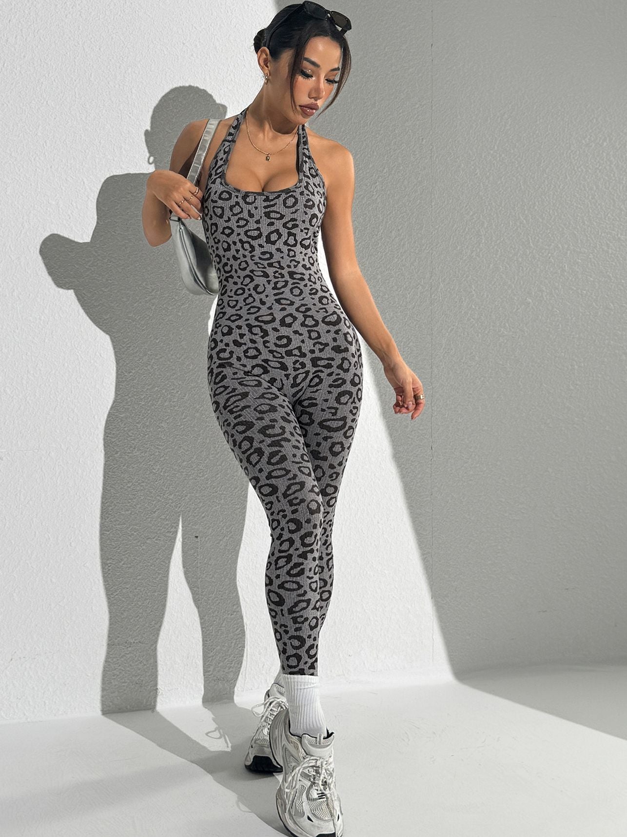 ZASUWA Women's Sexy Leopard Print Hollow Out Backless Jumpsuit - Fashion One Piece Romper for Nightclub, Party & Date Night Outfits