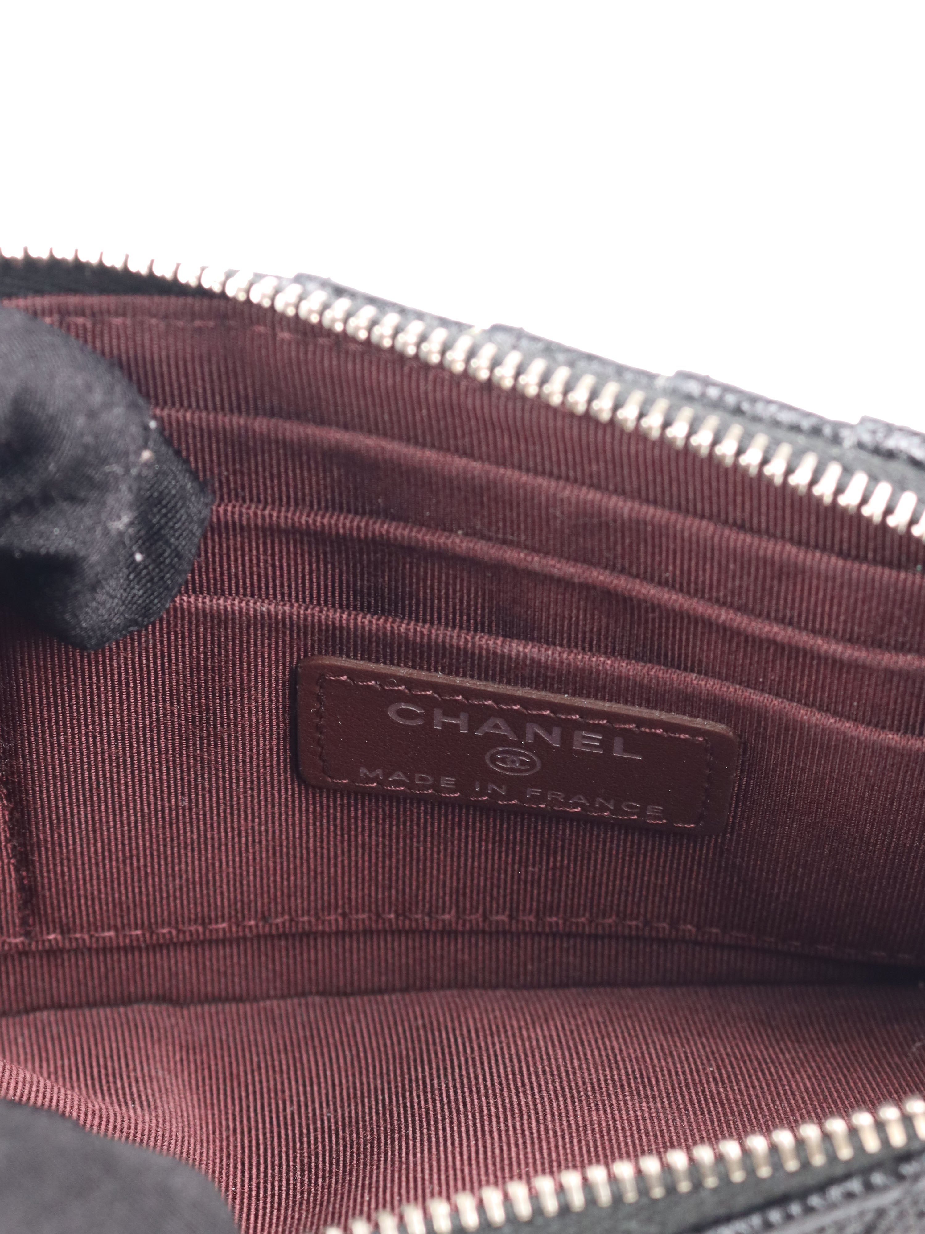 Chanel Black Caviar Leather Long Card Holder with Silver Hardware - Luxury Slim Wallet for Women, Perfect for Everyday Use & Travel