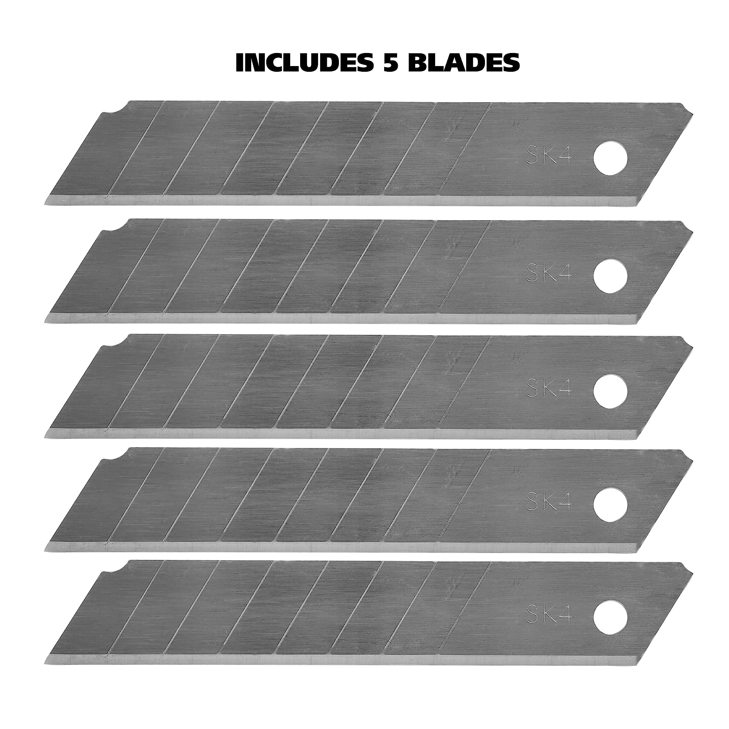 GreatNeck 80026 Speed Feed Breakaway Knife - High-Quality Utility Knife for Construction, Roofing & DIY Projects | Sharp & Durable for Cutting Carpet, Drywall & More