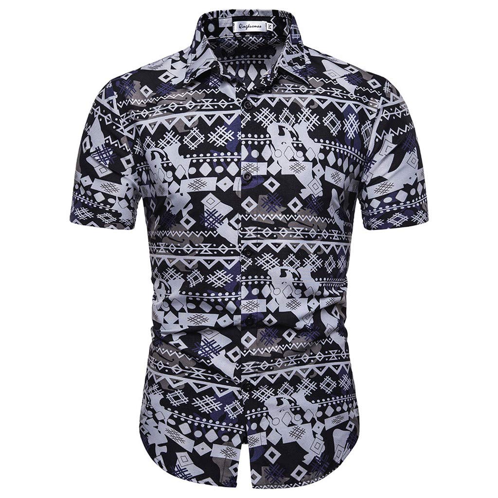 Men's Fashion T-Shirts - Lightweight Slim Fit High Street 2022 Top Wicking Print Tee for Casual Wear & Summer Outfits