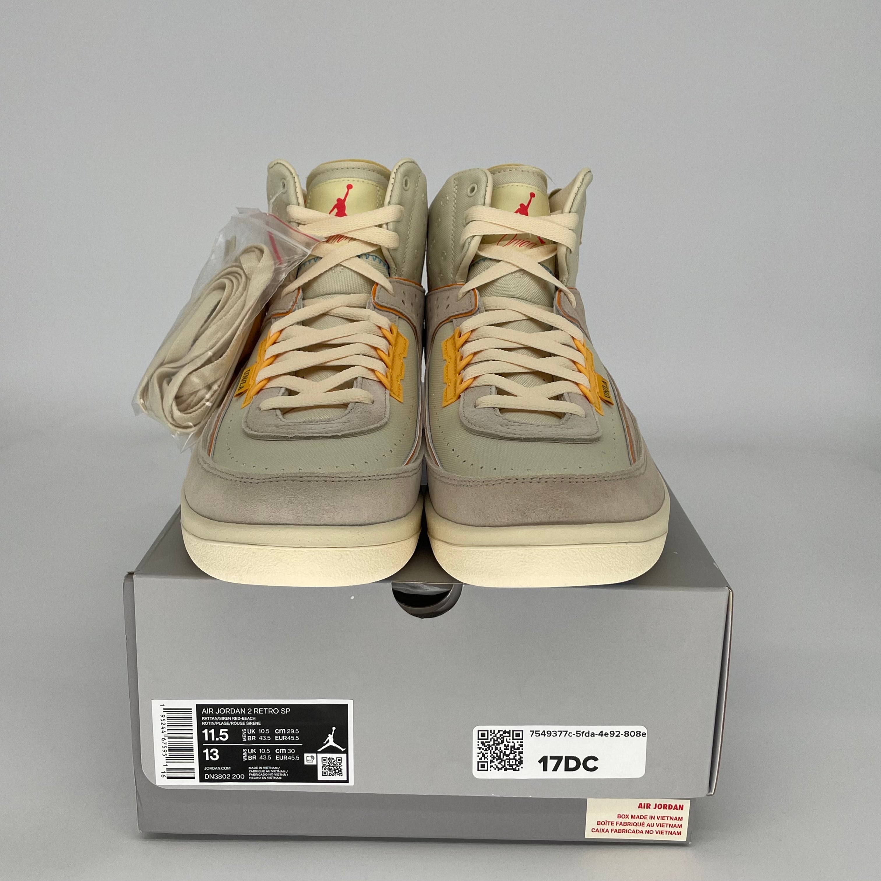 AIR JORDAN 2 UNION RATTAN Basketball Shoes Men's Size 11.5 DN3802-200 - Retro Sneakers for Streetwear & Casual Outfits