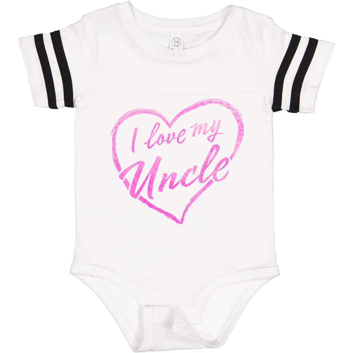 Inktastic I Love My Uncle Pink Chalk Heart Baby Bodysuit - Cute Infant Onesie for Family Photos, Uncle Appreciation Gifts & Special Occasions