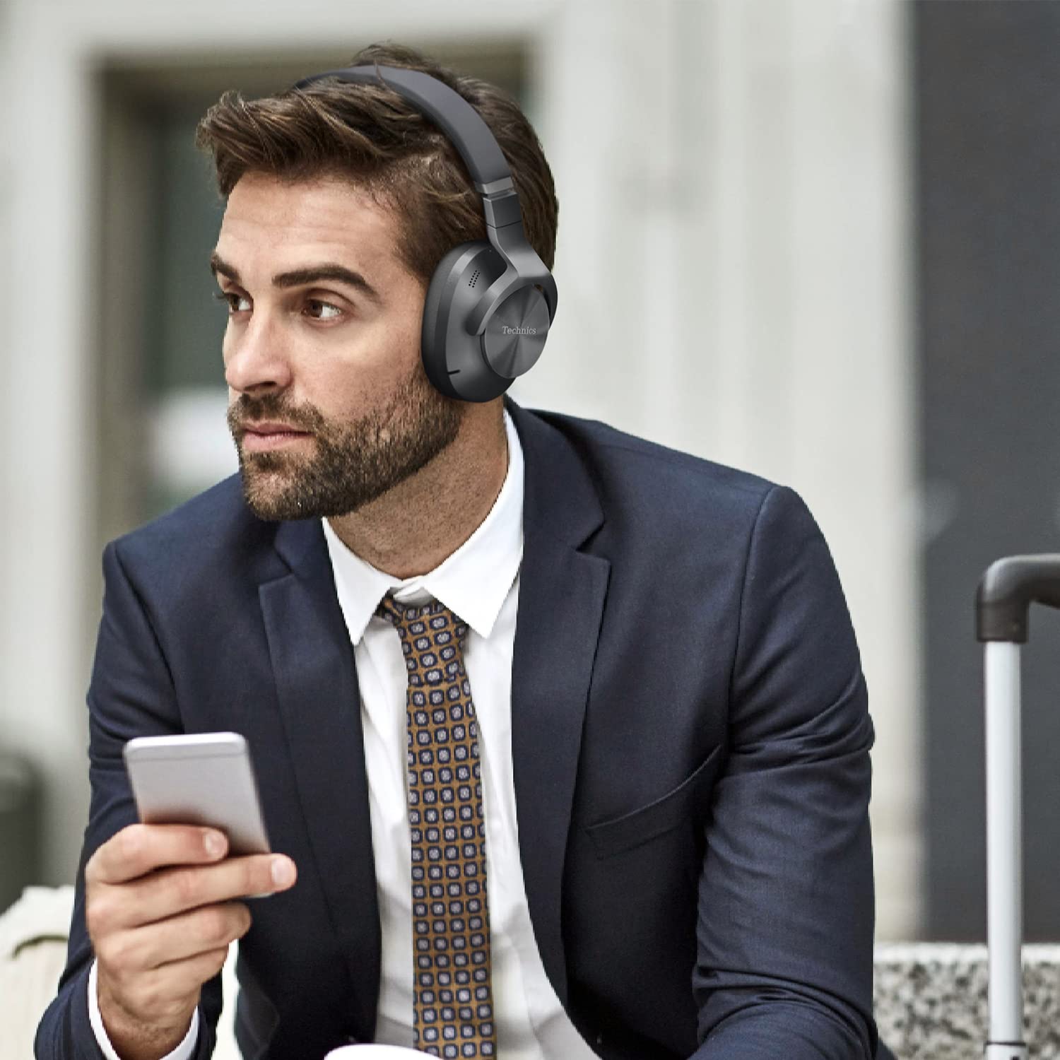 Technics EAHA800EK Premium Noise Cancelling Bluetooth Headphones - 50 Hour Battery Life, Multi-Point Connectivity, Hi-Res Audio, Comfort Fit (Black) - Perfect for Travel, Work & Music Lovers