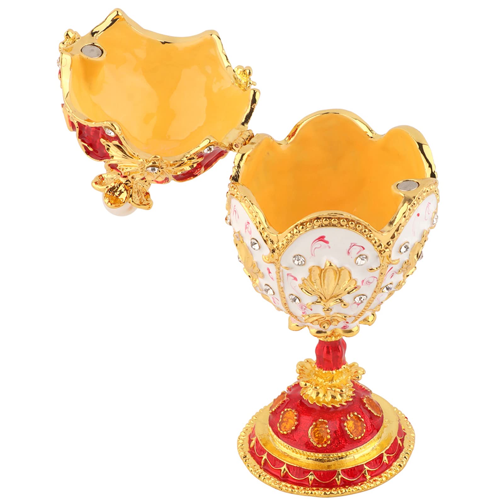 Enameled Easter Egg Jewelry Box - Hand-Painted Egg-Shaped Storage for Rings, Necklaces & Earrings - Perfect for Easter Gifts, Home Decor & Jewelry Organization