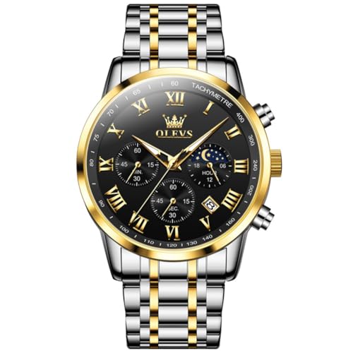 gold sliver band black face-5529G