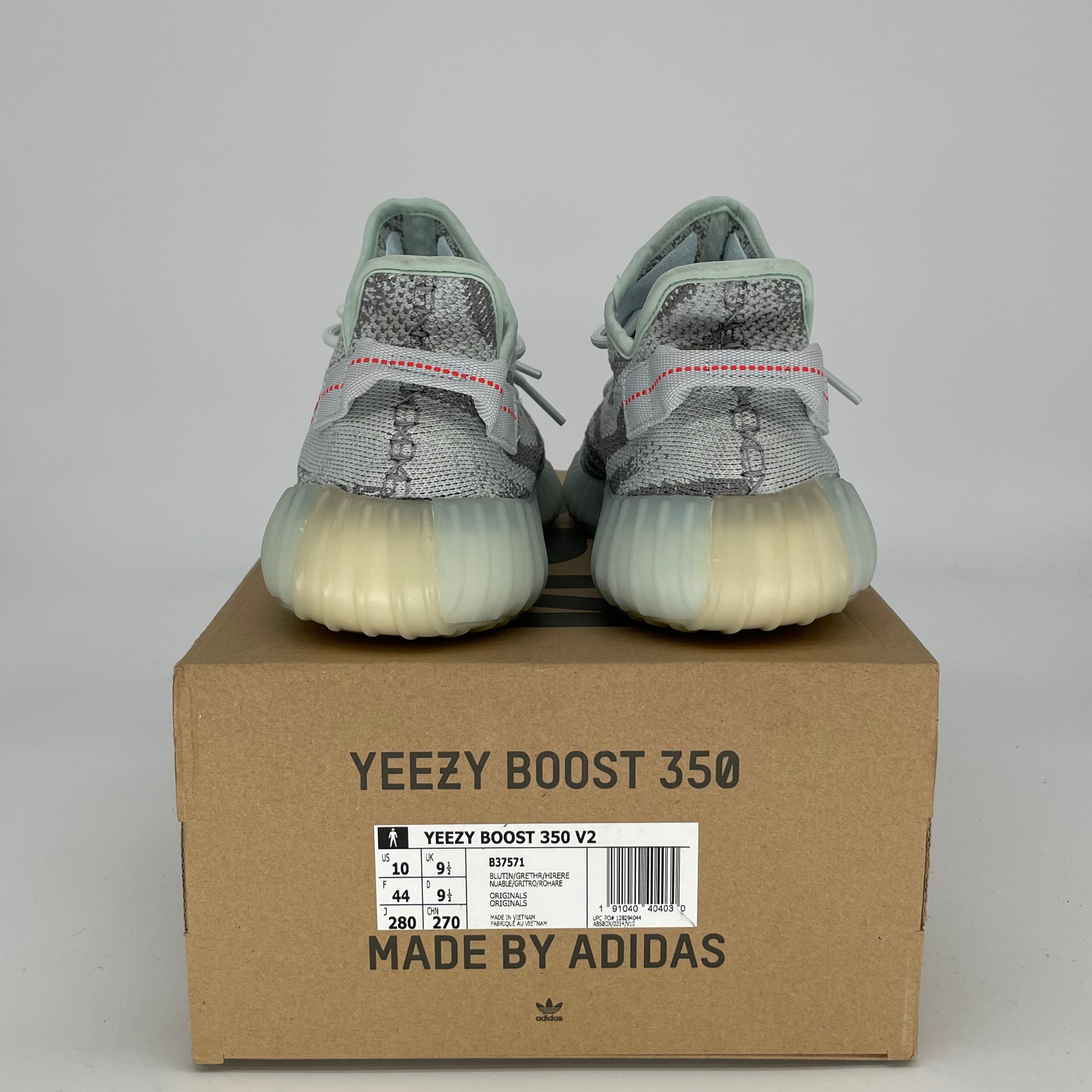 Adidas Yeezy Boost 350 V2 Blue Tint Sneakers - Men's Size 10 / Women's Size 11.5 (Style Code B37571) | Comfortable Running Shoes for Casual Wear & Street Fashion