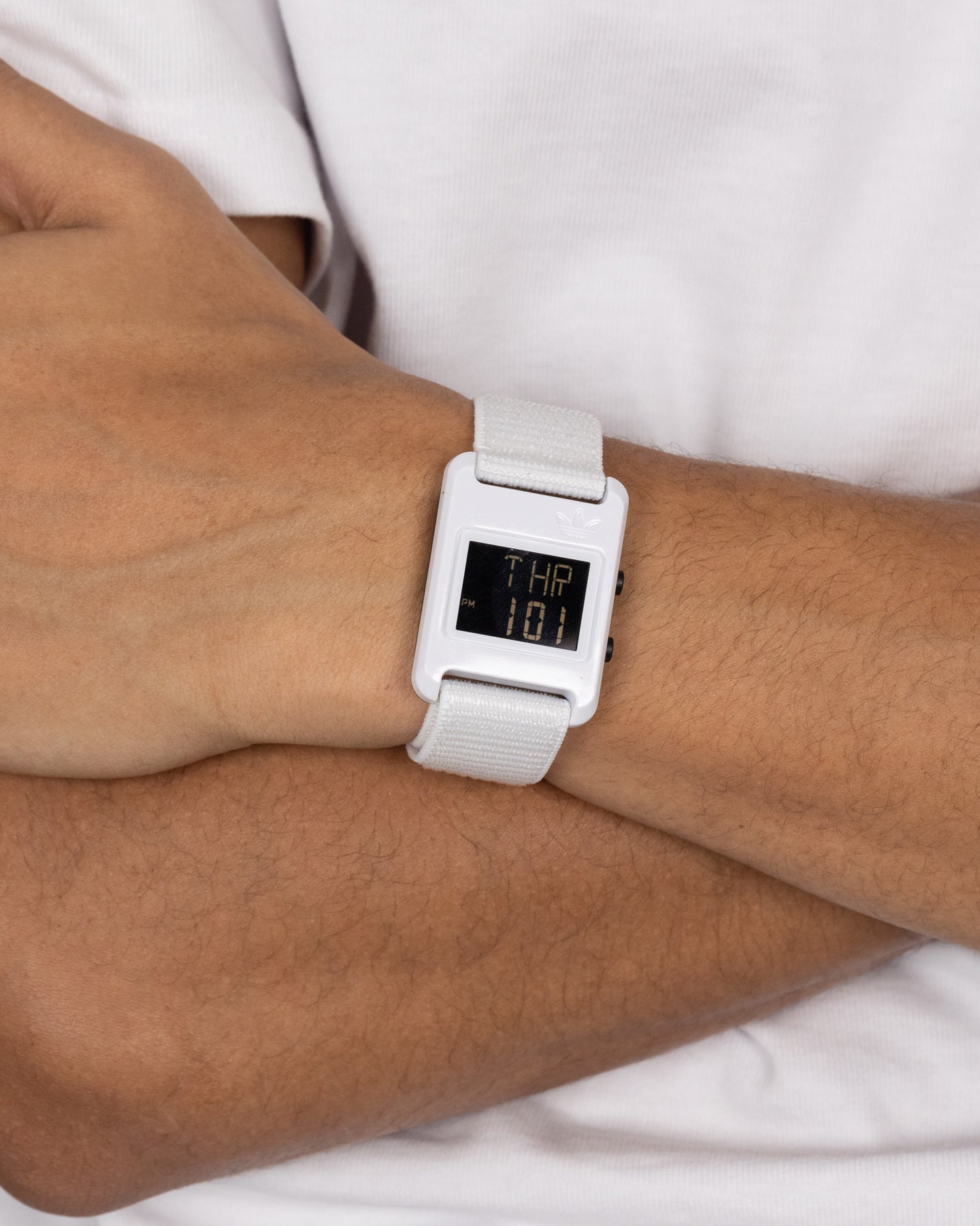 Adidas Retro Pop Digital Watch for Men & Women - White Sports Watch with Alarm, Stopwatch & Water Resistance - Perfect for Running, Gym & Outdoor Activities