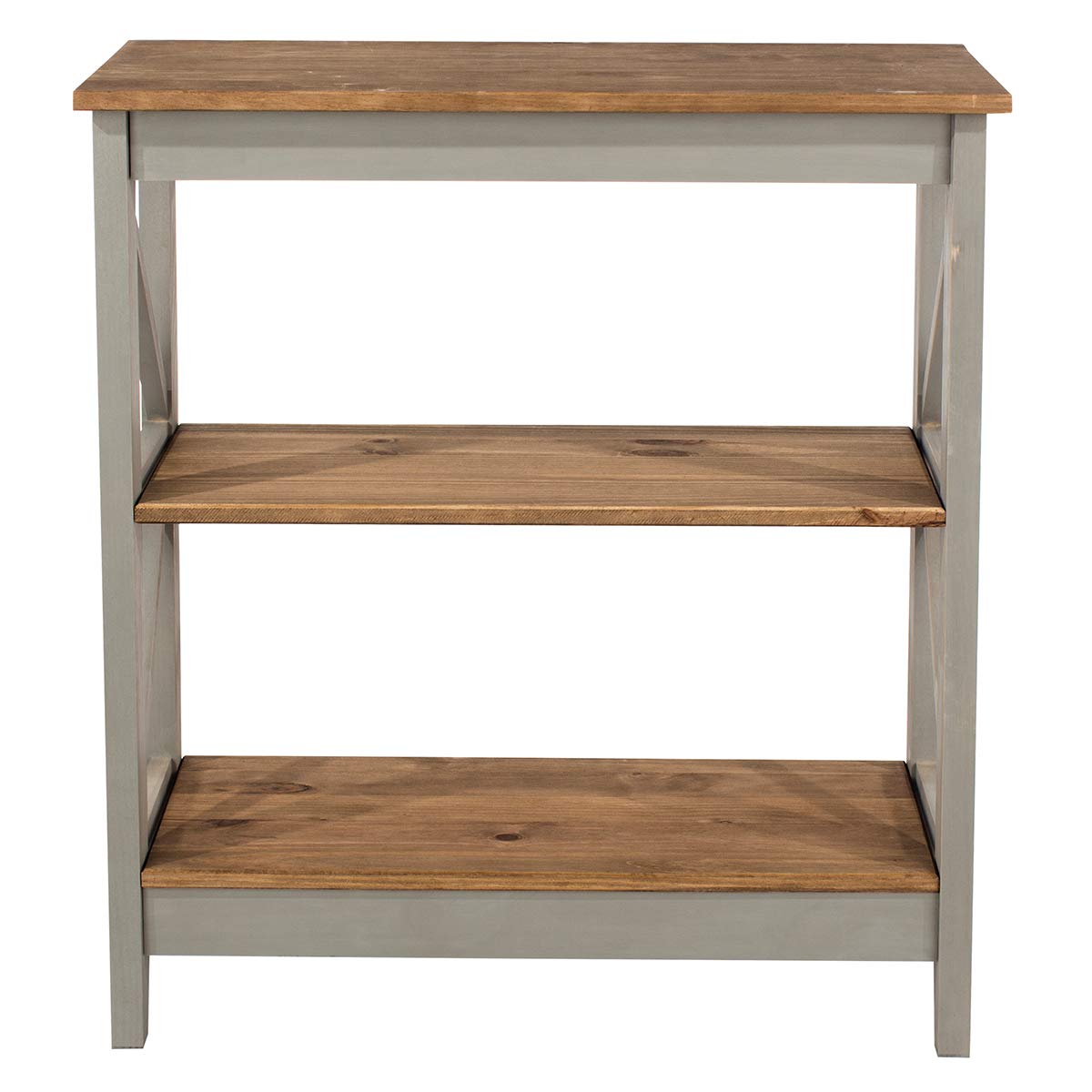 3-Tier Wood Shelf Unit in Corona Gray - Rustic Floating Shelves for Living Room, Bedroom & Bathroom Storage & Decor