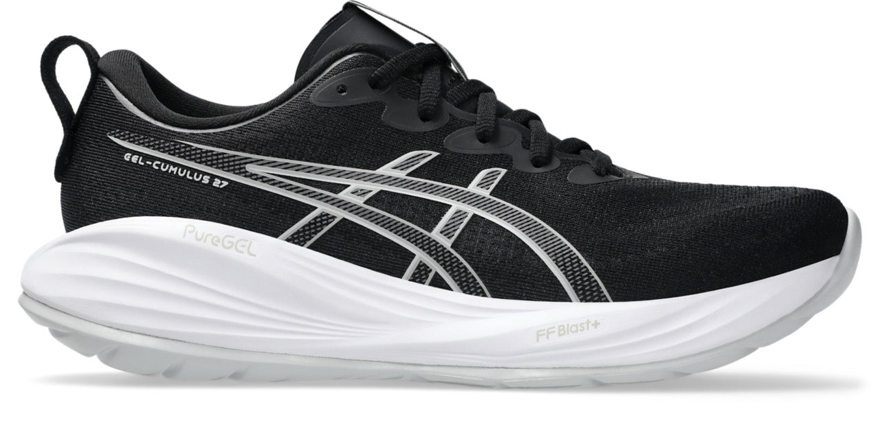 Women's ASICS GEL-Cumulus 27 WIDE Running Shoes - Black/Concrete - Cushioned Support for Road Running, Jogging & Gym Workouts