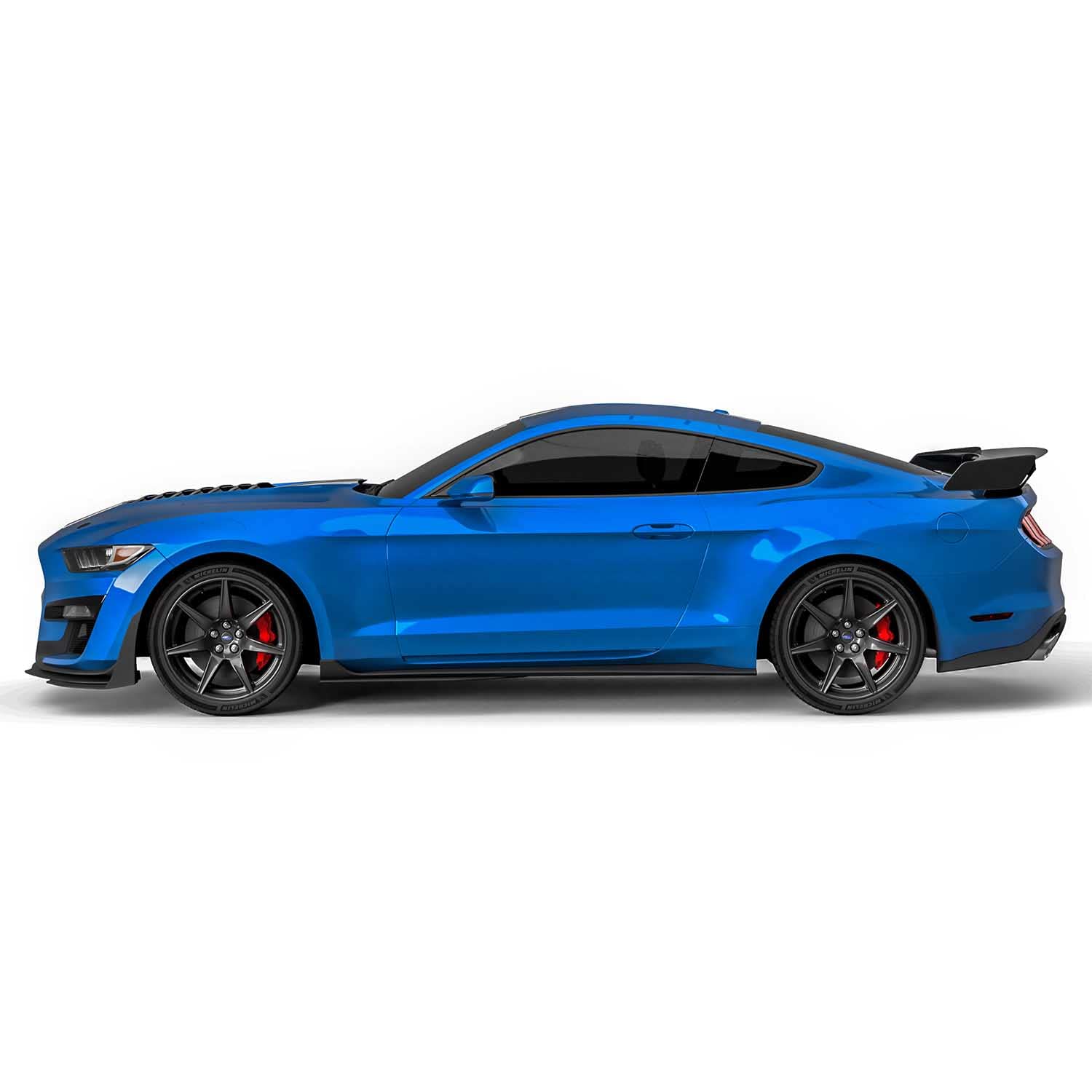 Vicrez GT500 Style Side Skirts Rocker Panels vz102175 for Ford Mustang 2015-2022 | Carbon Fiber Body Kit Upgrade | Perfect for Street Racing & Car Shows