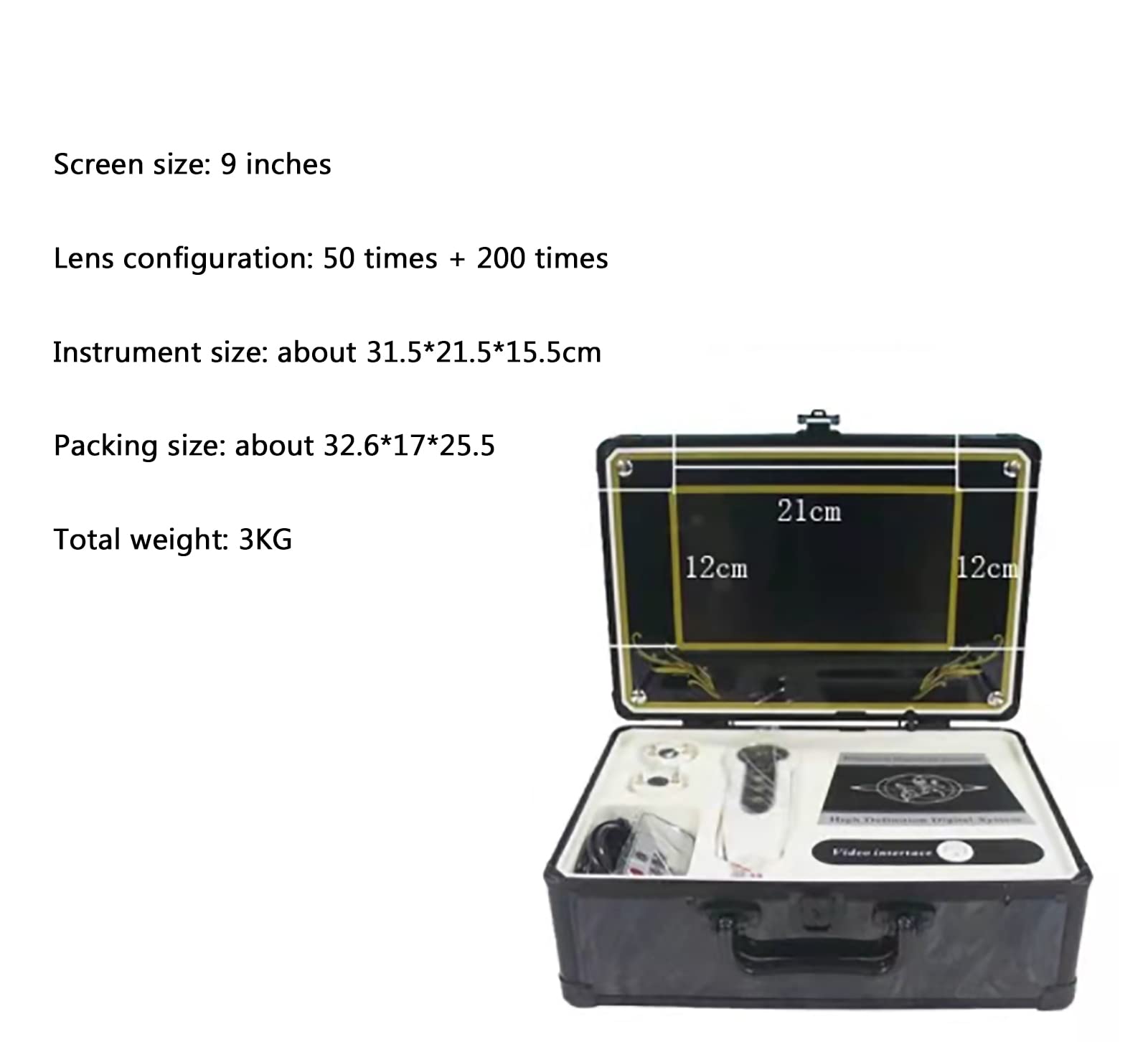 9 Inch LCD Skin & Hair Analyzer Detector - High Magnification Blackhead & Scalp Follicle Scanner for Professional Skin Care & Hair Treatment | Perfect for Dermatologists, Estheticians & Home Use