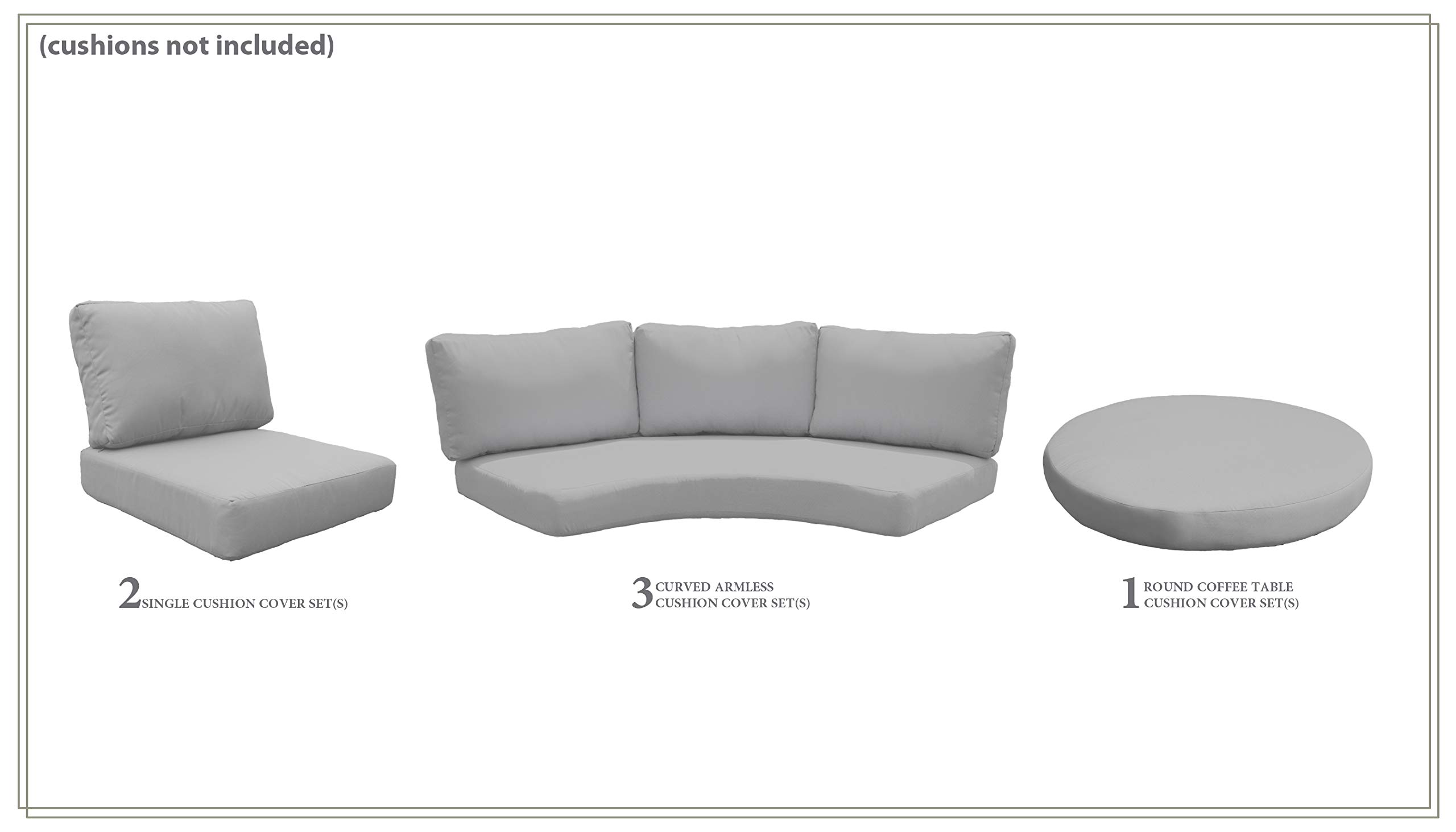 TK Classics High Back Cover Set in Grey for FAIRMONT-08b Outdoor Patio Furniture - Waterproof & UV Resistant Replacement Slipcovers (Cushions Not Included) - Perfect for Backyard, Deck, and Poolside Use