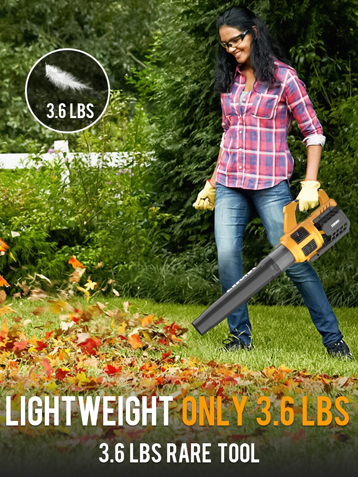 21V Cordless Leaf Blower with 2x 3.0Ah Batteries & Fast Charger - Variable Speed & Turbo Mode - Lightweight Battery Powered Handheld Leaf Blower for Lawn Care, Yard Cleaning, Patio, Driveway & Garden Maintenance