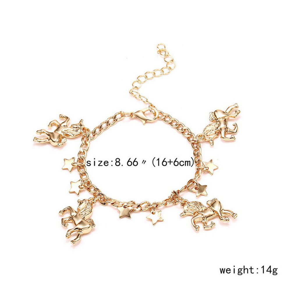 Magical Unicorn Charm Bracelet for Girls - Sparkly Rainbow Star Disc Animal Bracelet Jewelry Gift for Kids, Teens & Women | Perfect for Birthday, Party Favors & Everyday Wear