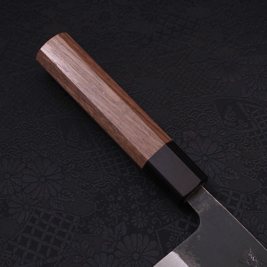 Premium Santoku Knife - Blue Steel #2 Hon Kurouchi with Walnut Handle - 190mm Japanese Chef Knife for Slicing, Dicing & Chopping - Perfect for Home Cooks & Professional Chefs