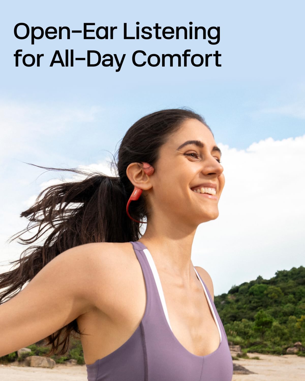 SHOKZ OpenRun Pro Open-Ear Bluetooth Bone Conduction Headphones - Wireless Sport Earphones with Premium Deep Bass, Sweat Resistant & Built-in Mic - Ideal for Running, Workouts, Cycling & Outdoor Activities (Includes Hair Band)