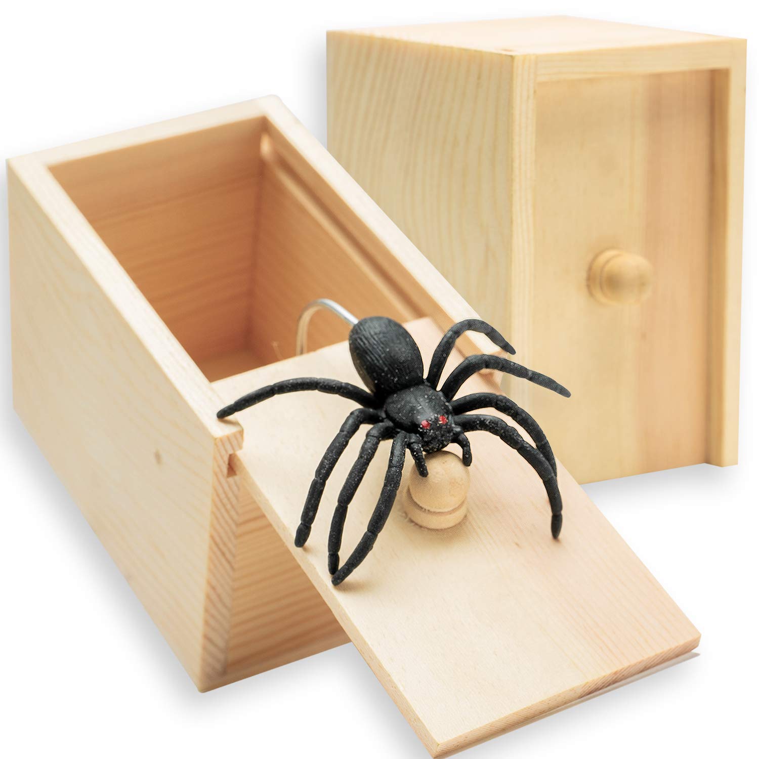 Funny Rubber Spider Prank Box - Realistic Handcrafted Fake Spider Surprise Gift for Jokes & Gags - Perfect for Halloween Pranks, Birthday Surprises & Office Humor