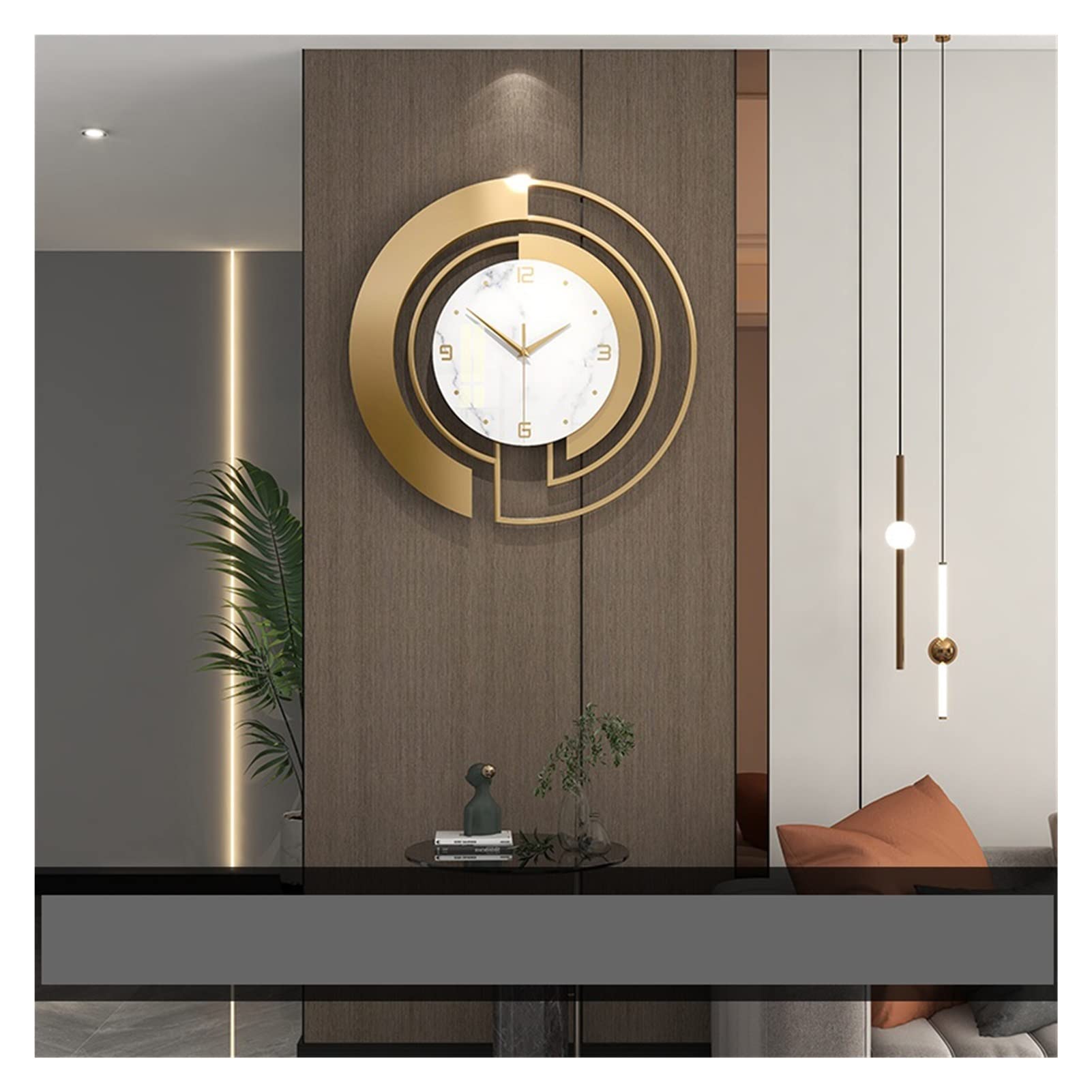 Modern Minimalist Wall Clock - Luxury Home Decor for Living Room, Bedroom, Office - 45x45cm Silent Non-Ticking Decorative Clock (Black) - Perfect for Modern Interior Design & Gift Giving