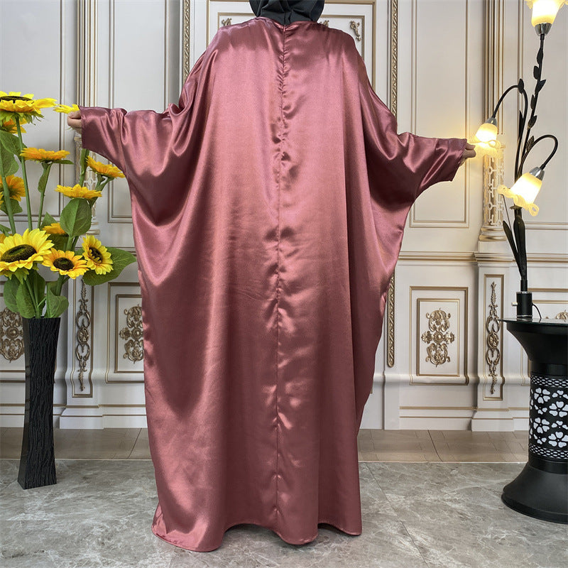 Elegant Satin Crewneck Dress for Women - Shiny Party & Evening Gown - Perfect for Cocktail Parties, Weddings & Formal Events