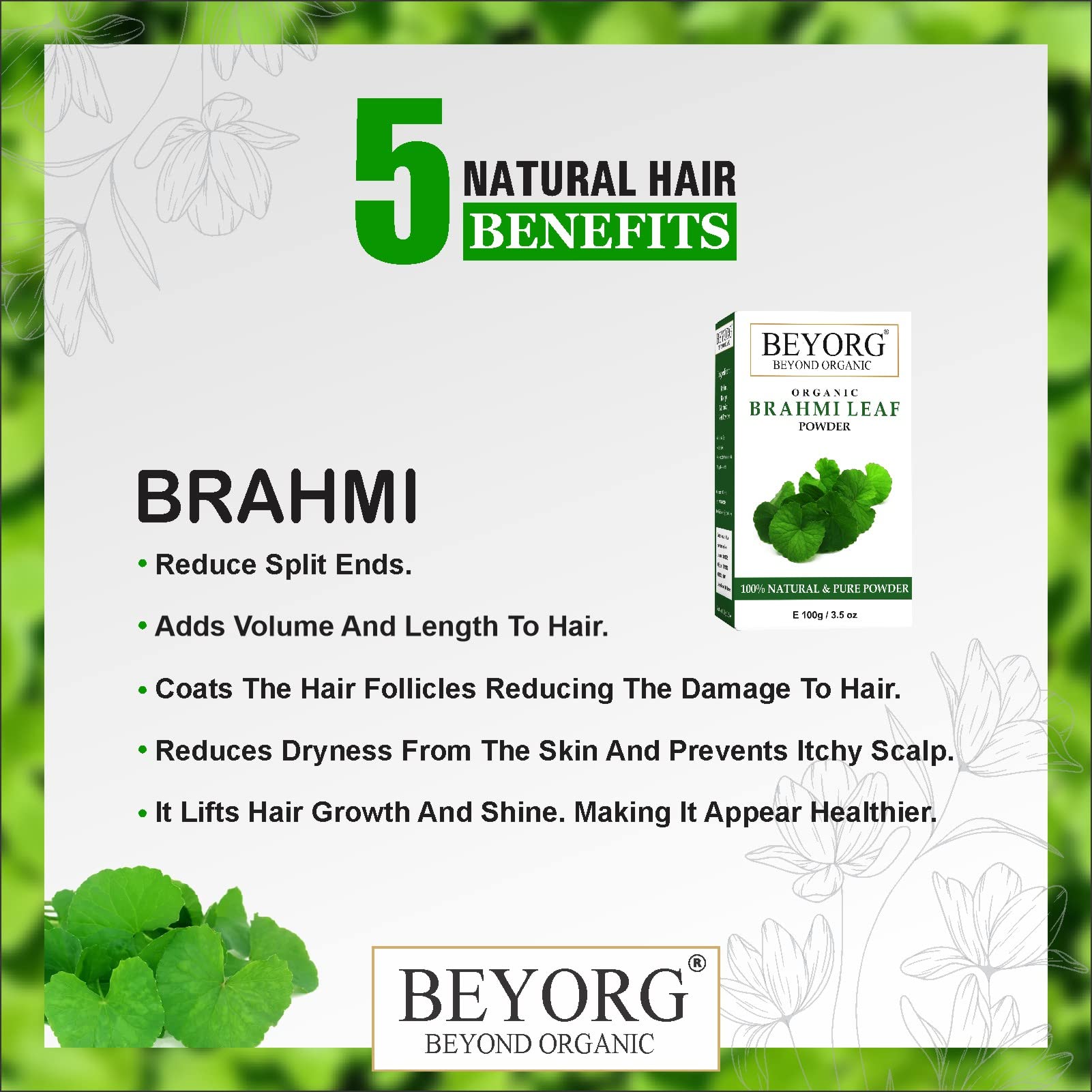Organic Amla & Brahmi Powder - Ayurvedic Hair Strengthening Treatment for Thicker, Stronger Hair - Natural Hair Mask for Dry, Damaged Hair & Scalp Care - Promotes Hair Growth & Reduces Hair Fall - Perfect for DIY Hair Packs & Spa Treatments