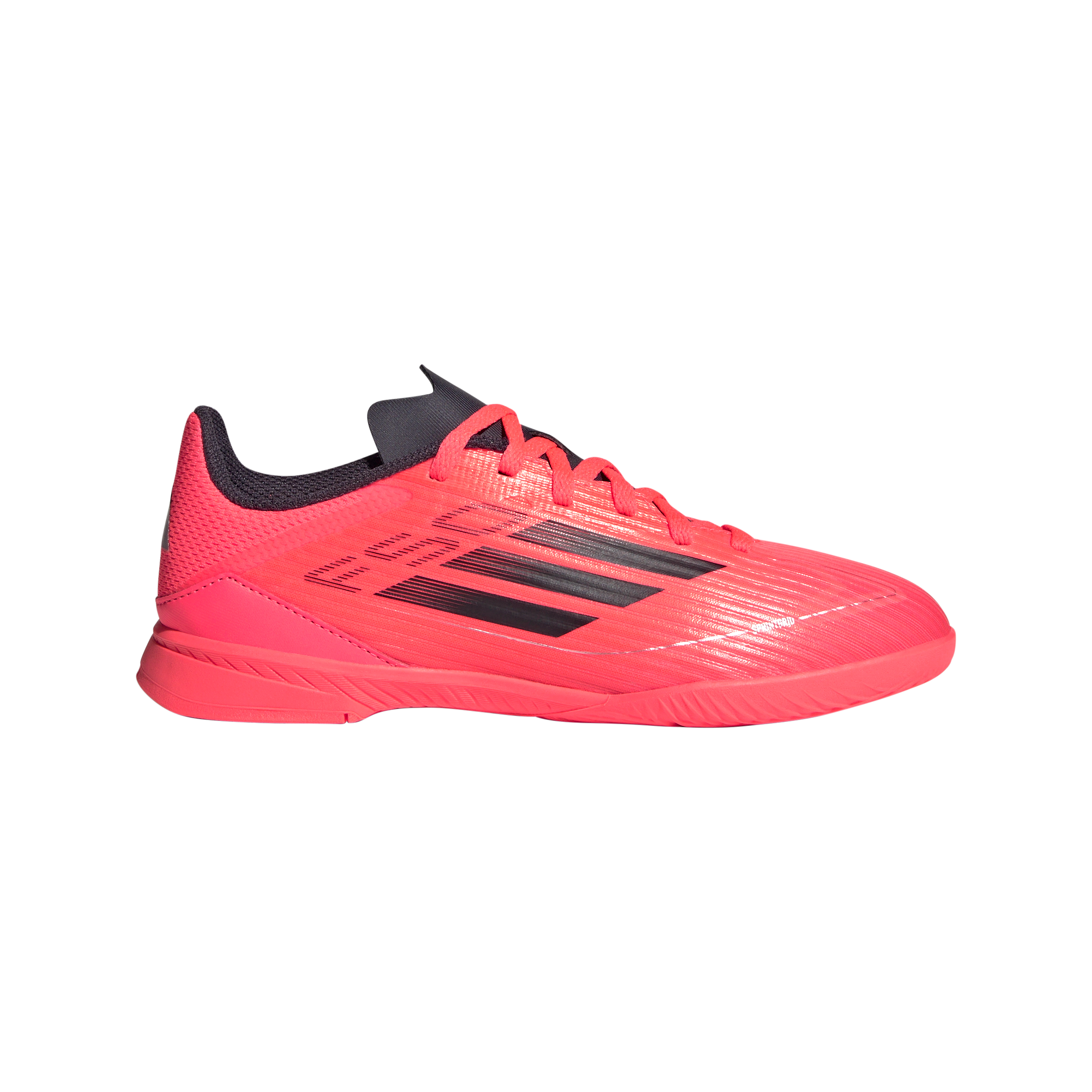 Adidas F50 League Indoor Junior Football Shoes - Turbo/Aurora Black/Platinum Metallic | Youth Soccer Cleats for Boys & Girls | Perfect for Indoor Training & Matches