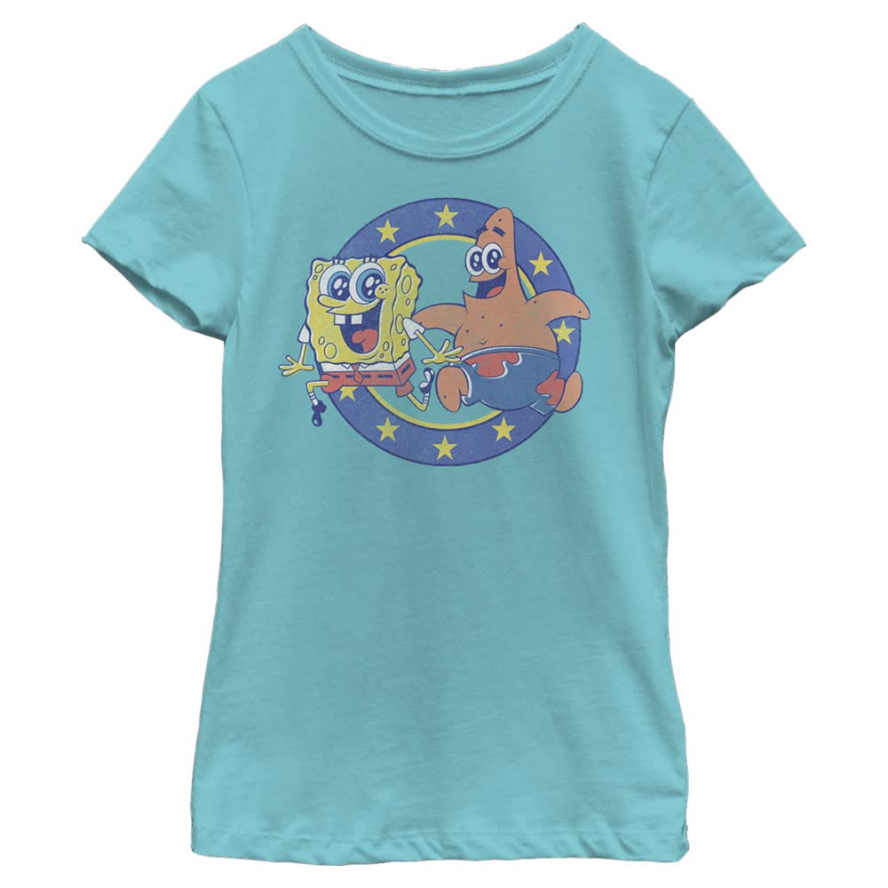 Spongebob Squarepants & Patrick Star Girls Short Sleeve Graphic Tee Shirt - Nickelodeon Cartoon Character T-Shirt for Kids & Teens - Perfect for Casual Wear, Birthday Gifts & Fan Merchandise