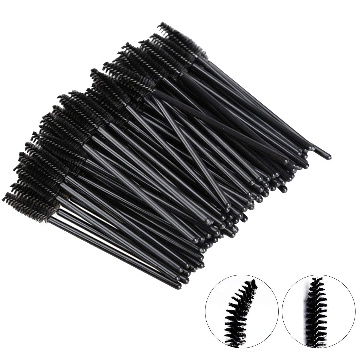 50Pcs Disposable Eyelash Brushes & Mascara Wands - Professional Spoolies for Eyelash Extensions, Eyebrow & Eyeshadow Makeup - Perfect for Salon, Home Use & Travel Makeup Kit